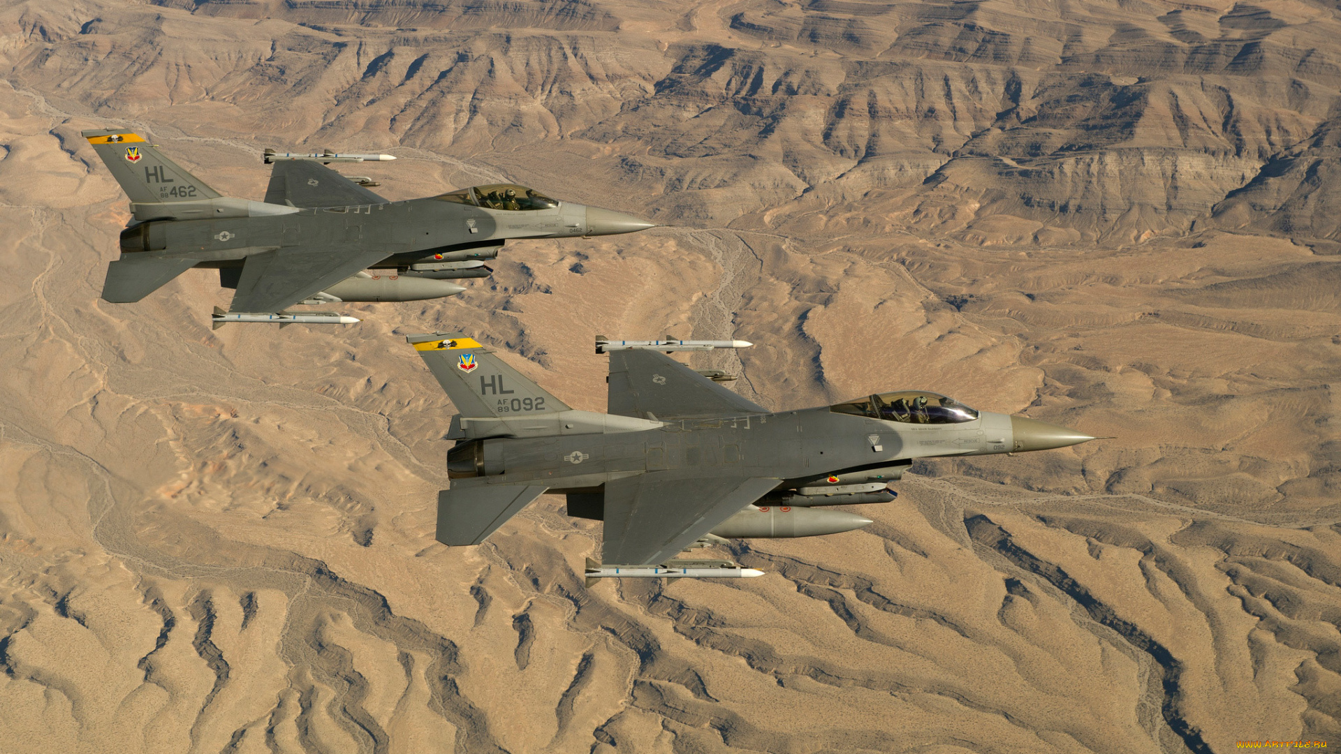 авиация, боевые, самолёты, пара, истребители, файтинг, фалкон, fighting, falcon, f-16, ландшафт