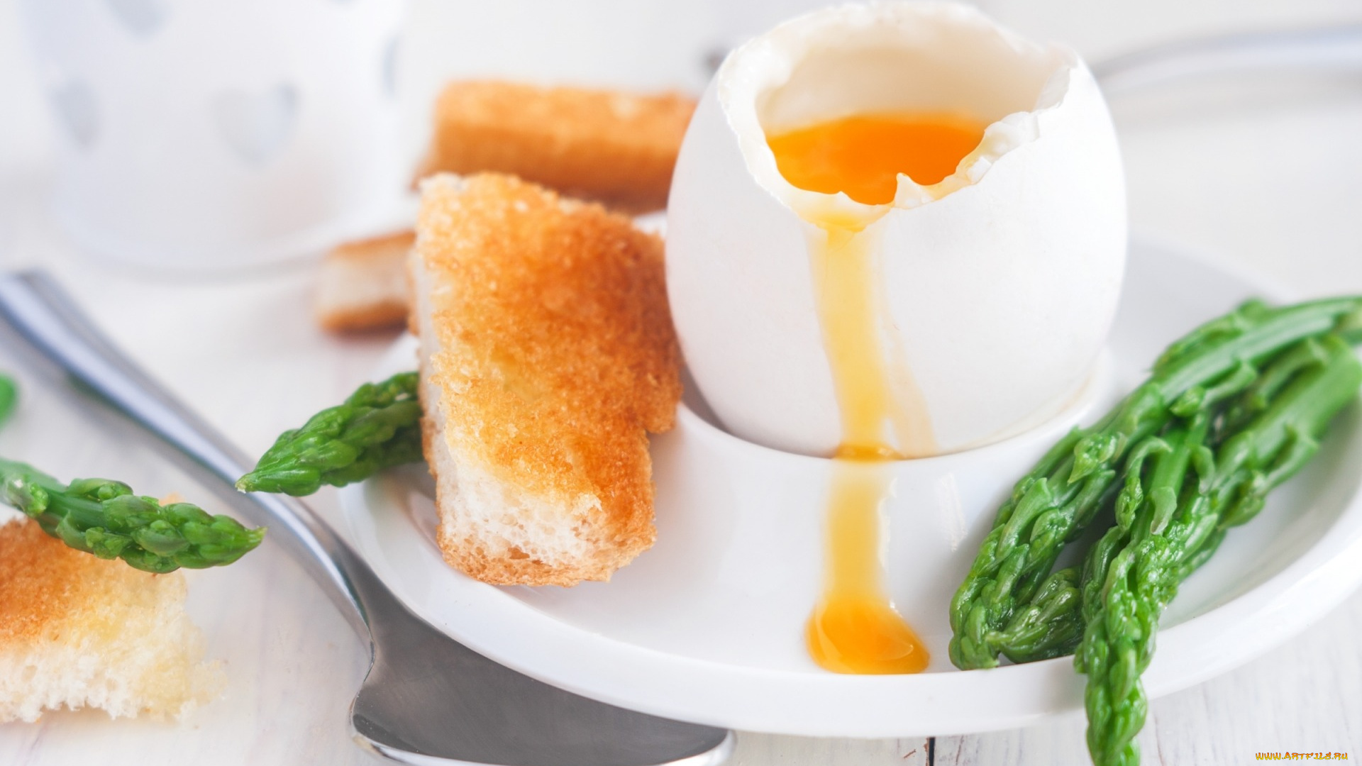 еда, Яйца, спаржа, всмятку, яйцо, завтрак, тост