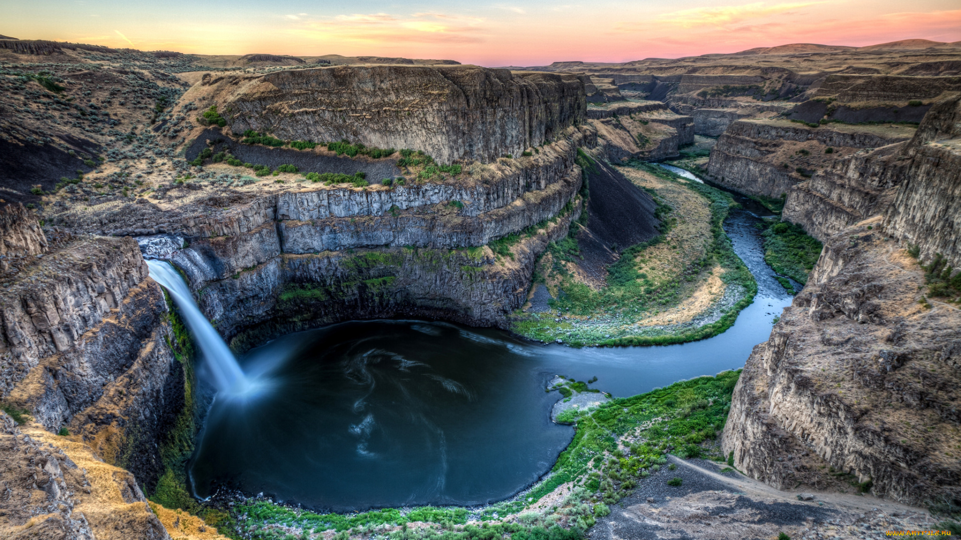 природа, водопады, каньон, река, водопад