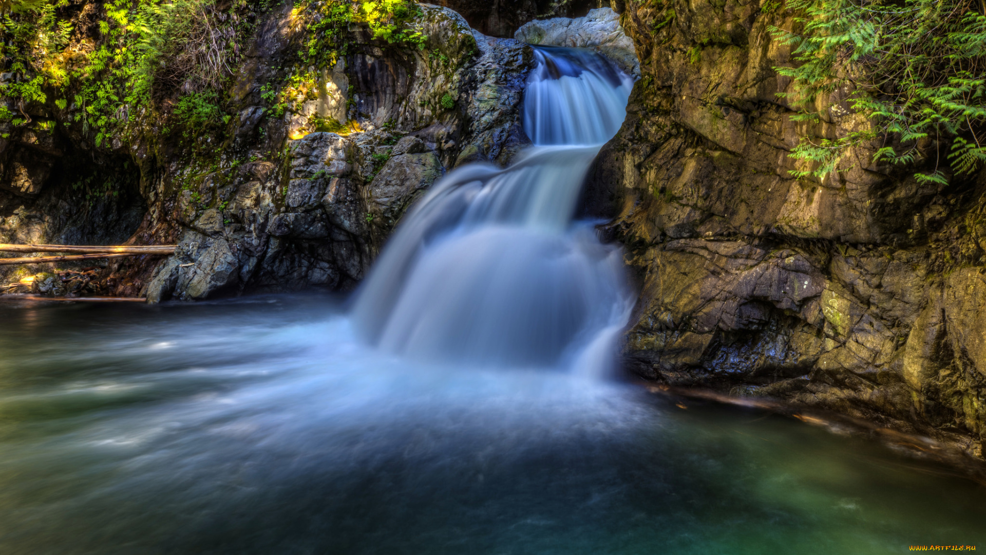 природа, водопады, водопад, река, лес