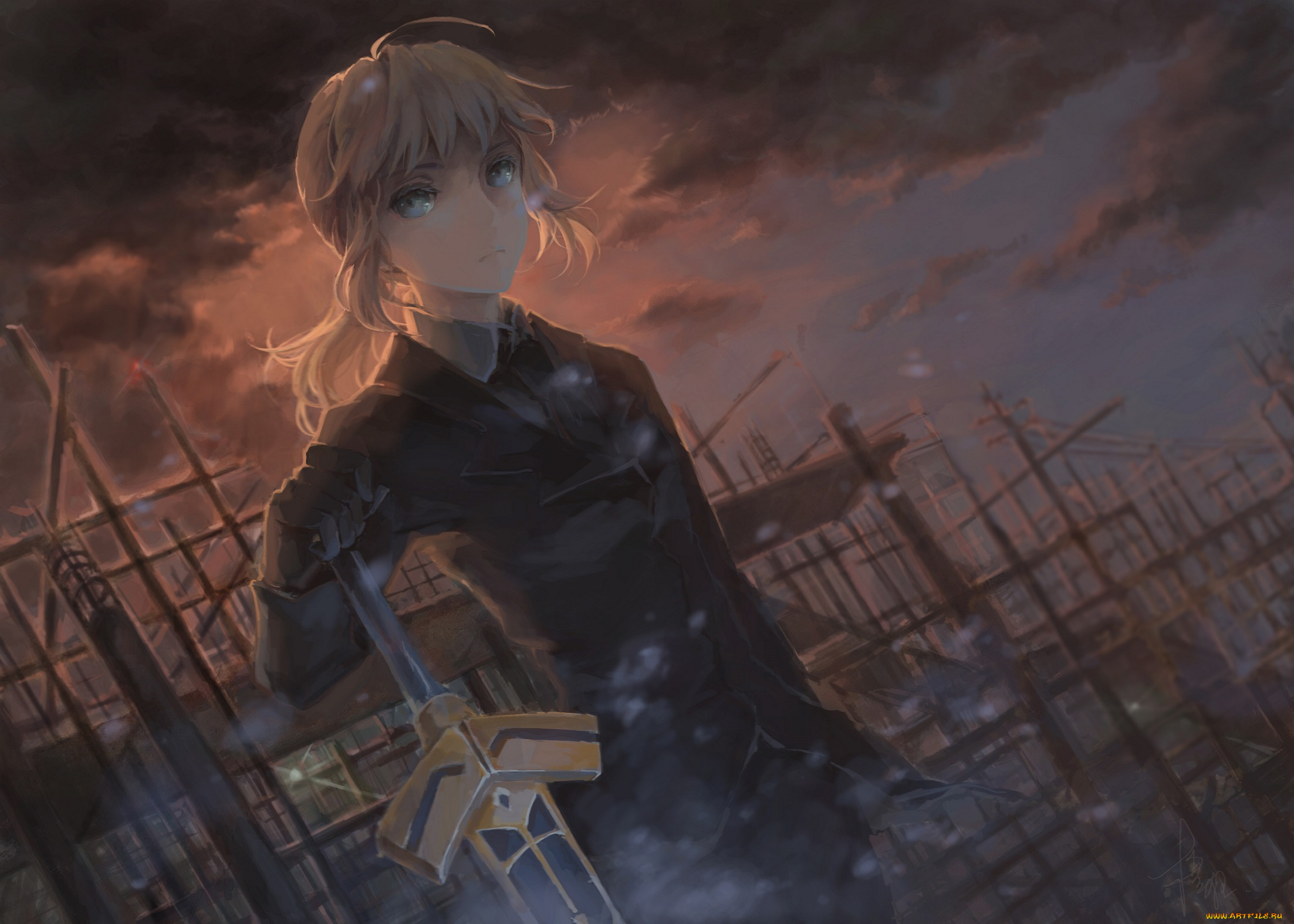 аниме, fate, zero, сейбер, jlien, saber