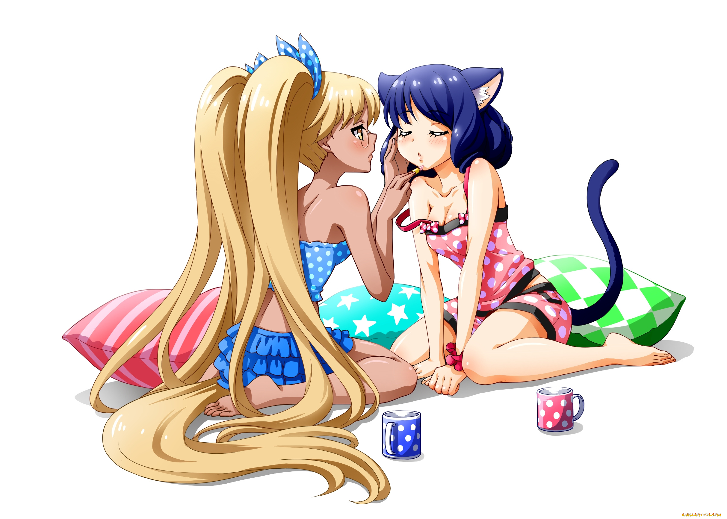 аниме, животные, , существа, cyan, tagme, artist, retoree, show, by, rock, макияж, девушки, арт