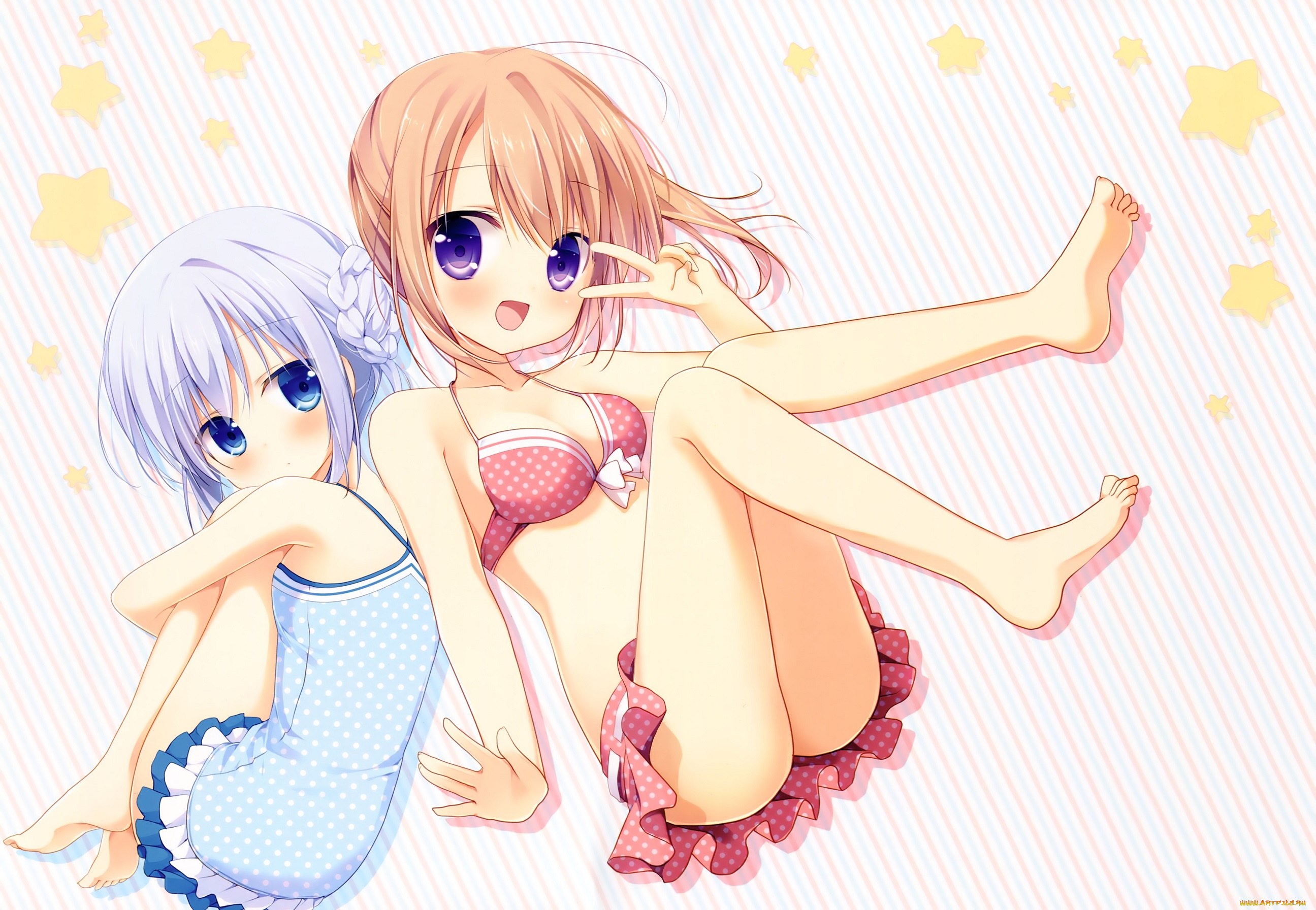 аниме, unknown, , другое, девочки, miyasaka, nako, kafuu, chino, арт, gochuumon, wa, usagi, desu, ka, hoto, kokoa