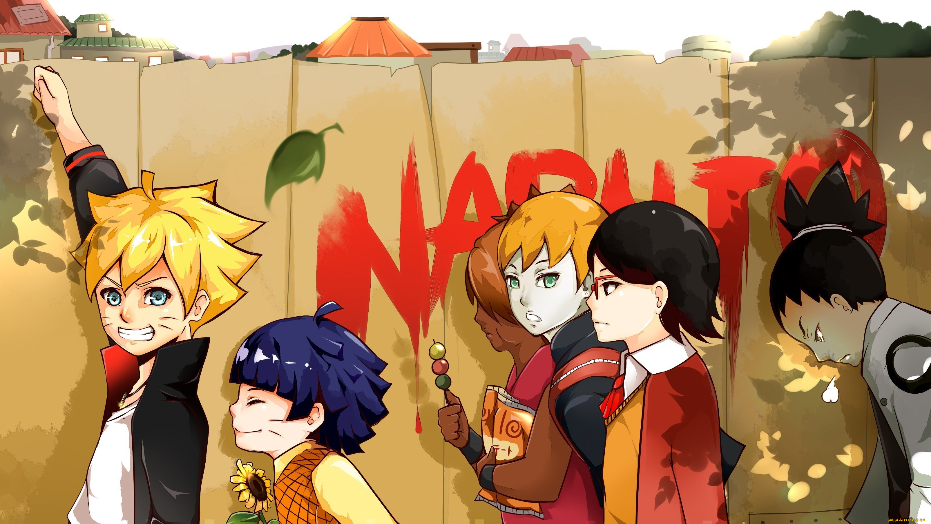 аниме, naruto, inojin, yamanaka, shikadai, nara, boruto, uzumaki, chouchou, akimichi, gaiden, nanadaime, hokage, to, akairo, no, hanatsuzuki, hiamwari, sarada, uchiha