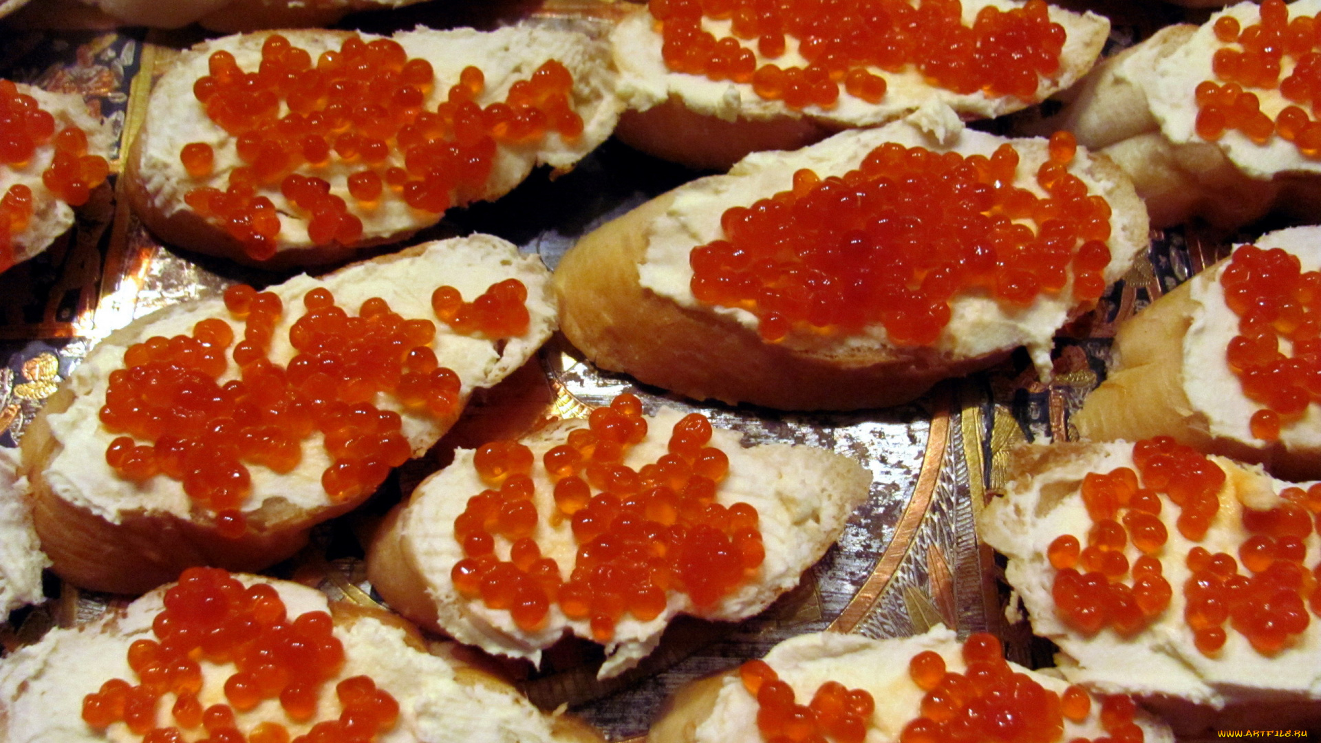 еда, икра, бутерброды, красная, масло, багет