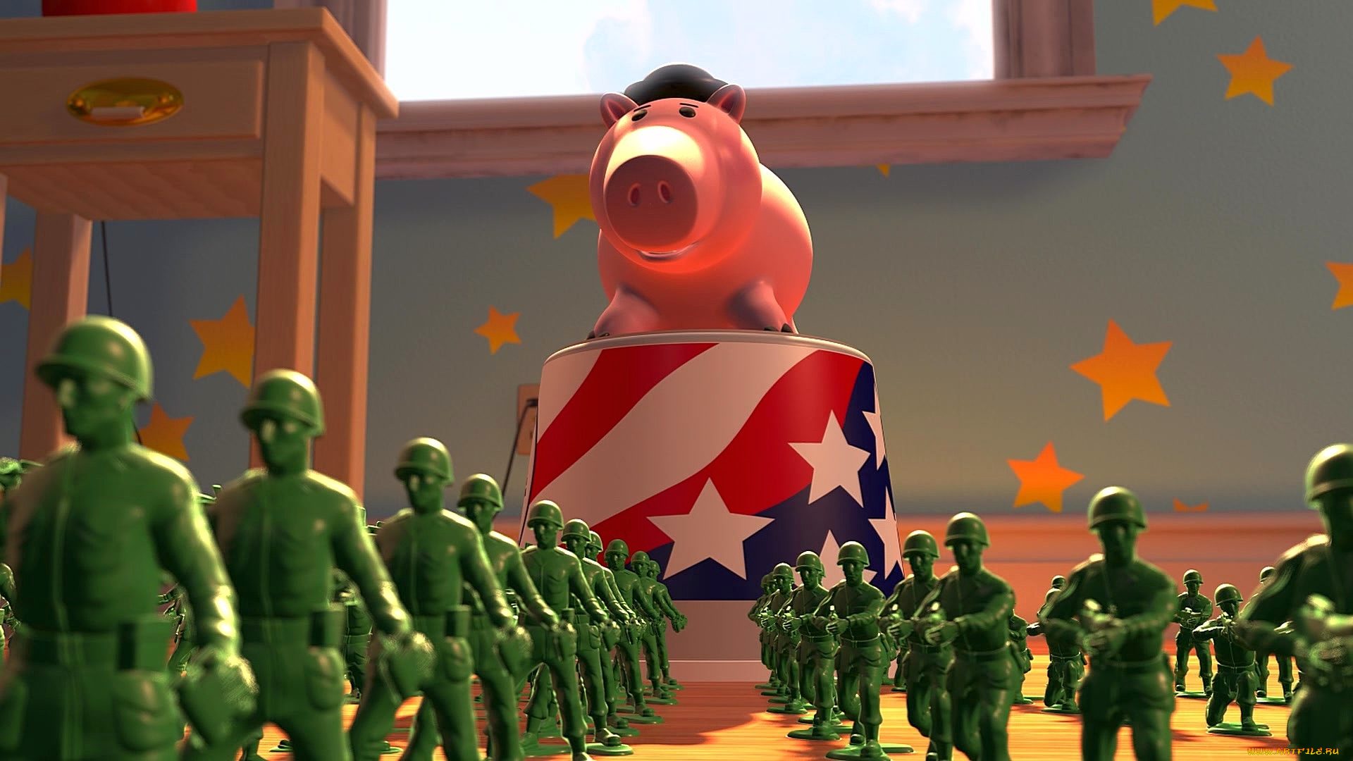 мультфильмы, toy, story, 2, звезда, солдат, тумбочка, поросенок