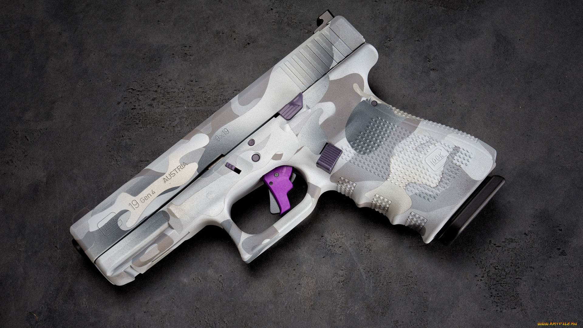 оружие, пистолеты, glock, 19, макро, фон, пистолет