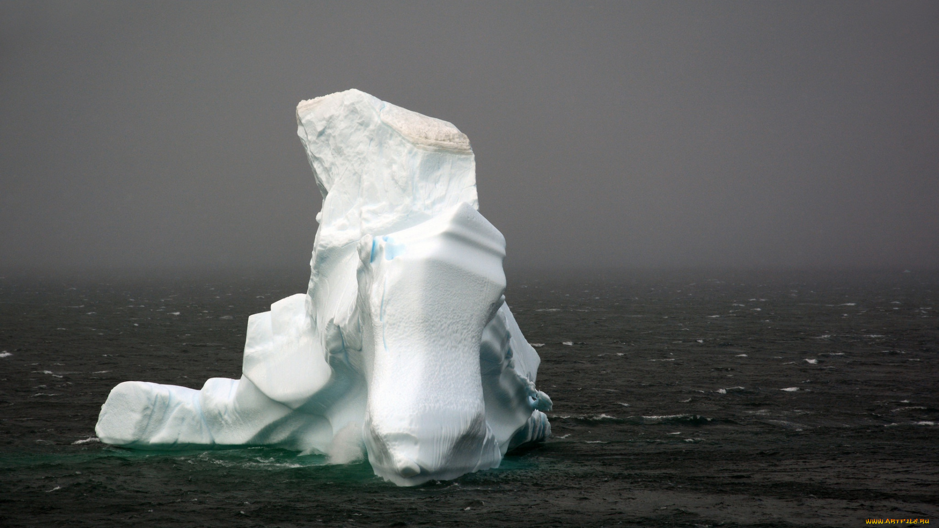 природа, айсберги, и, ледники, storm, iceberg, sea