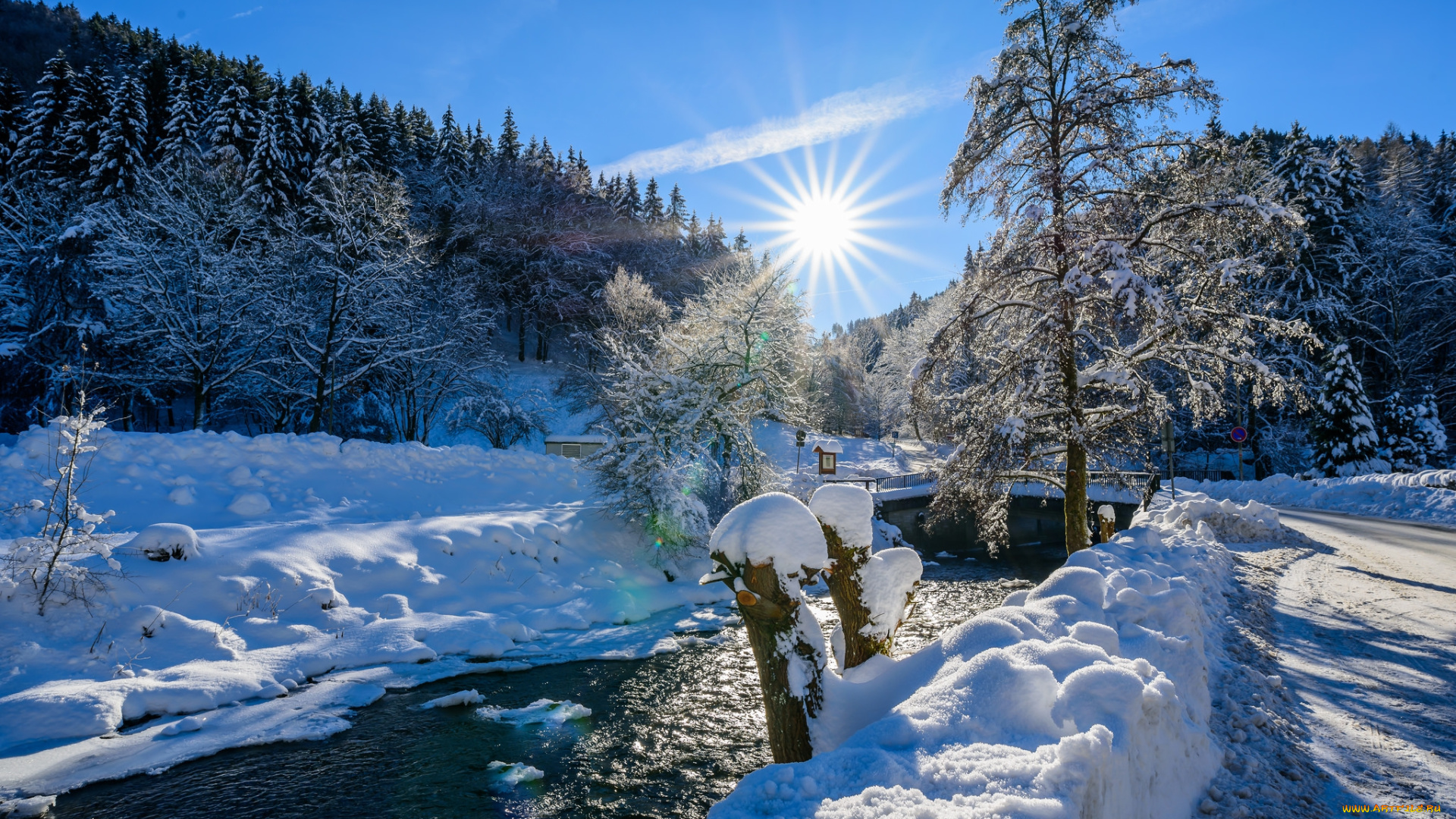 природа, зима, простор