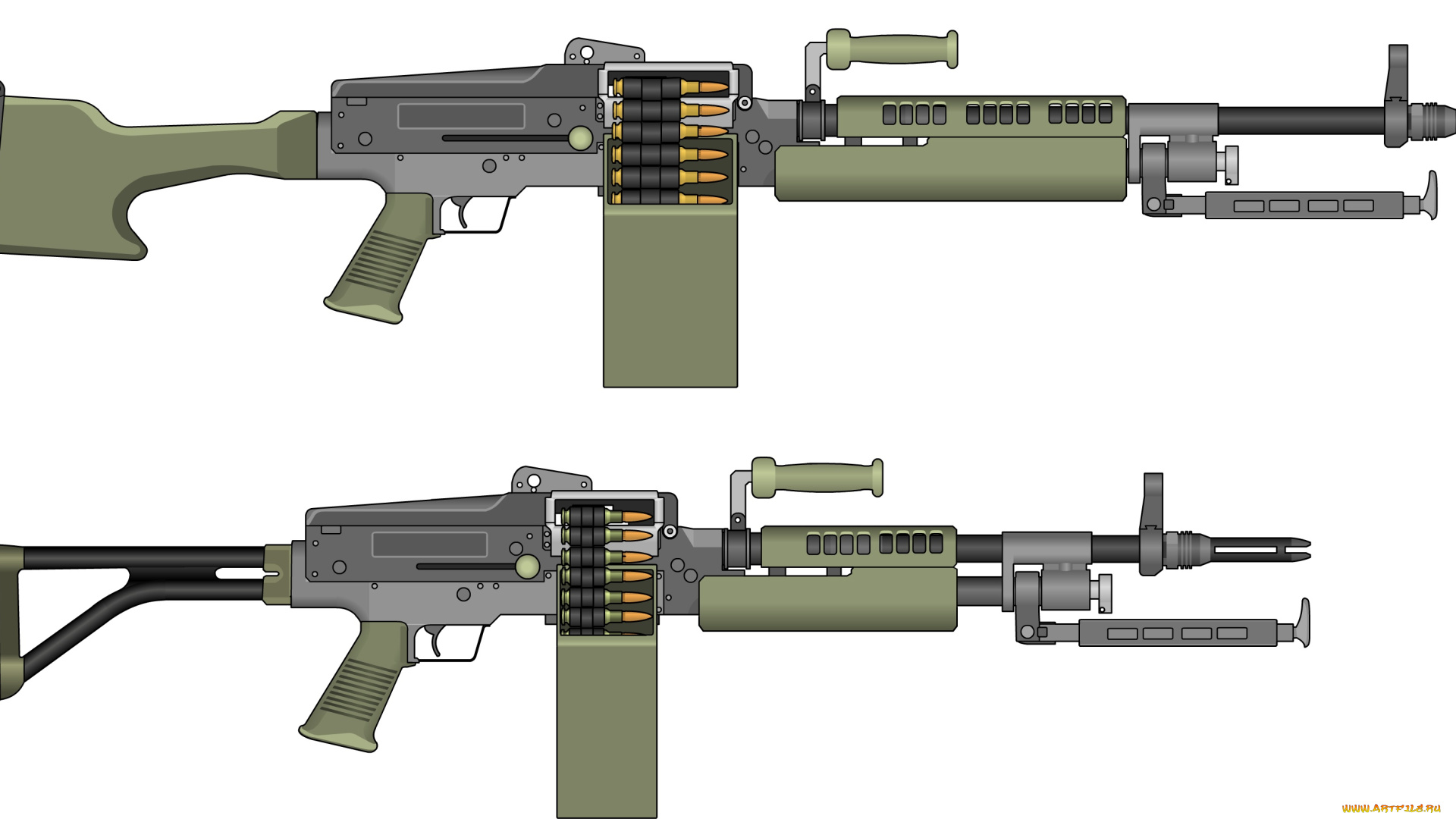рисованное, армия, автомат