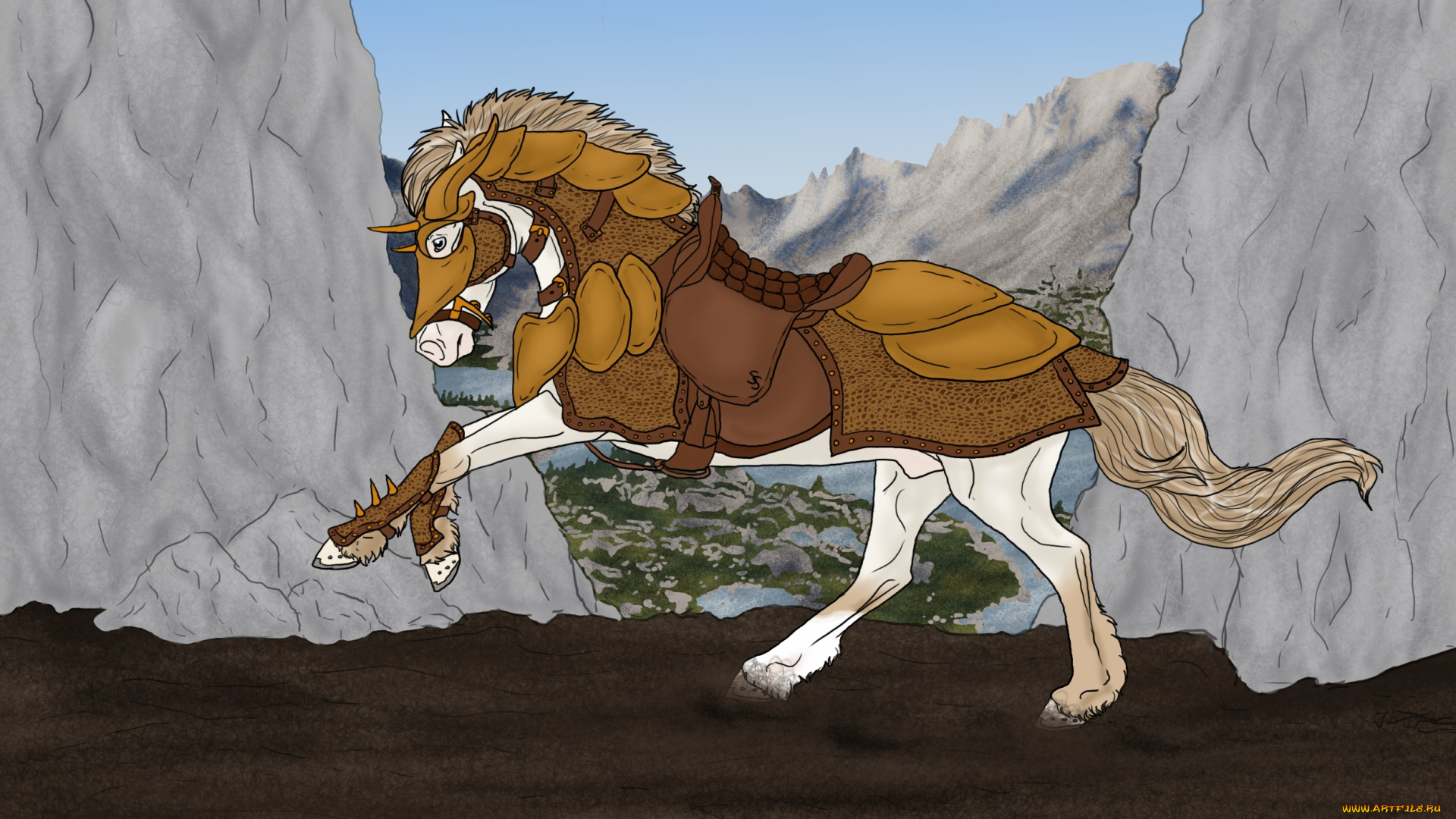рисованное, животные, , лошади, фон, лошадь