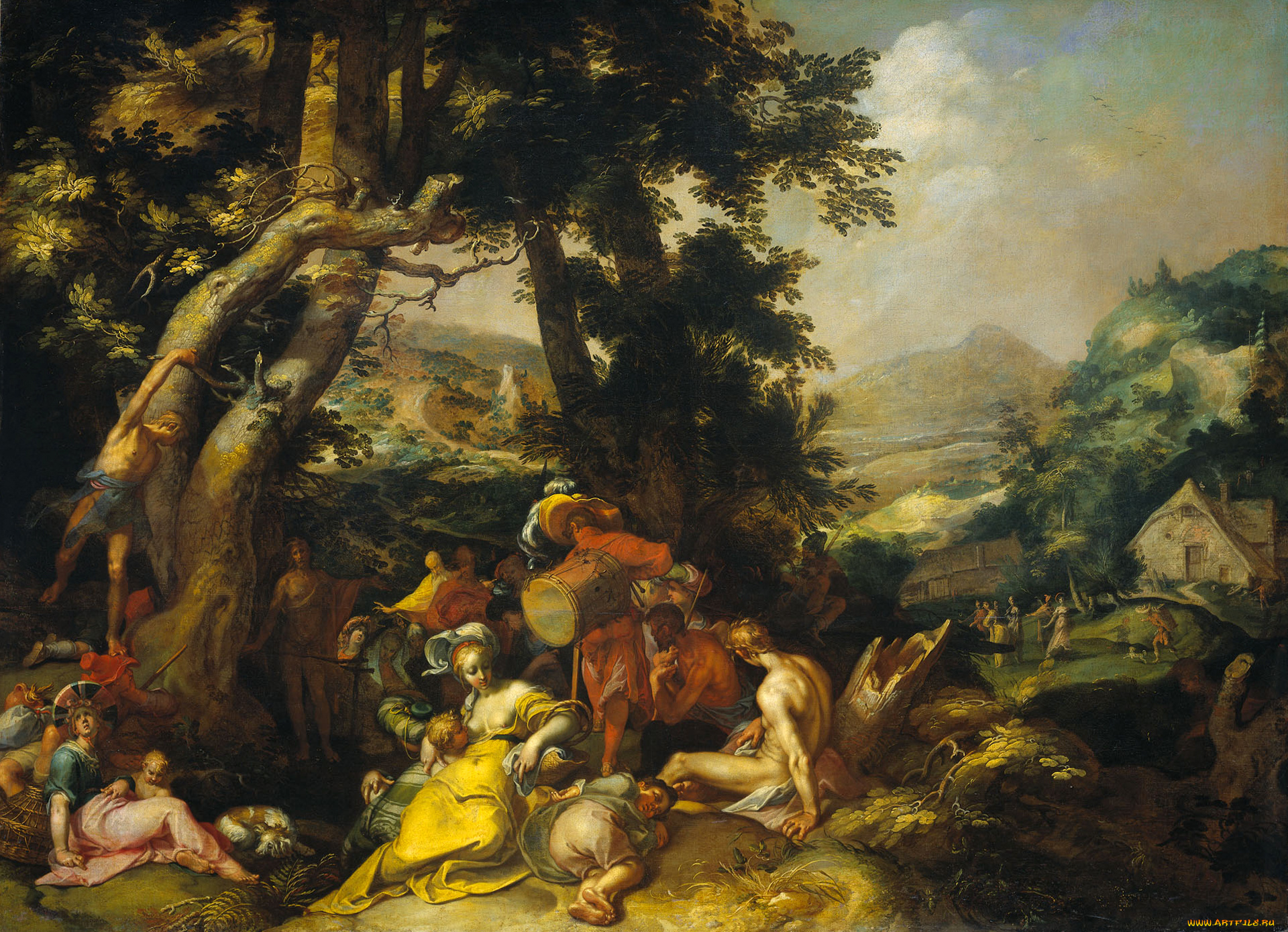 рисованное, живопись, мифология, проповедь, иоанна, крестителя, абрахам, блумарт, картина, религия