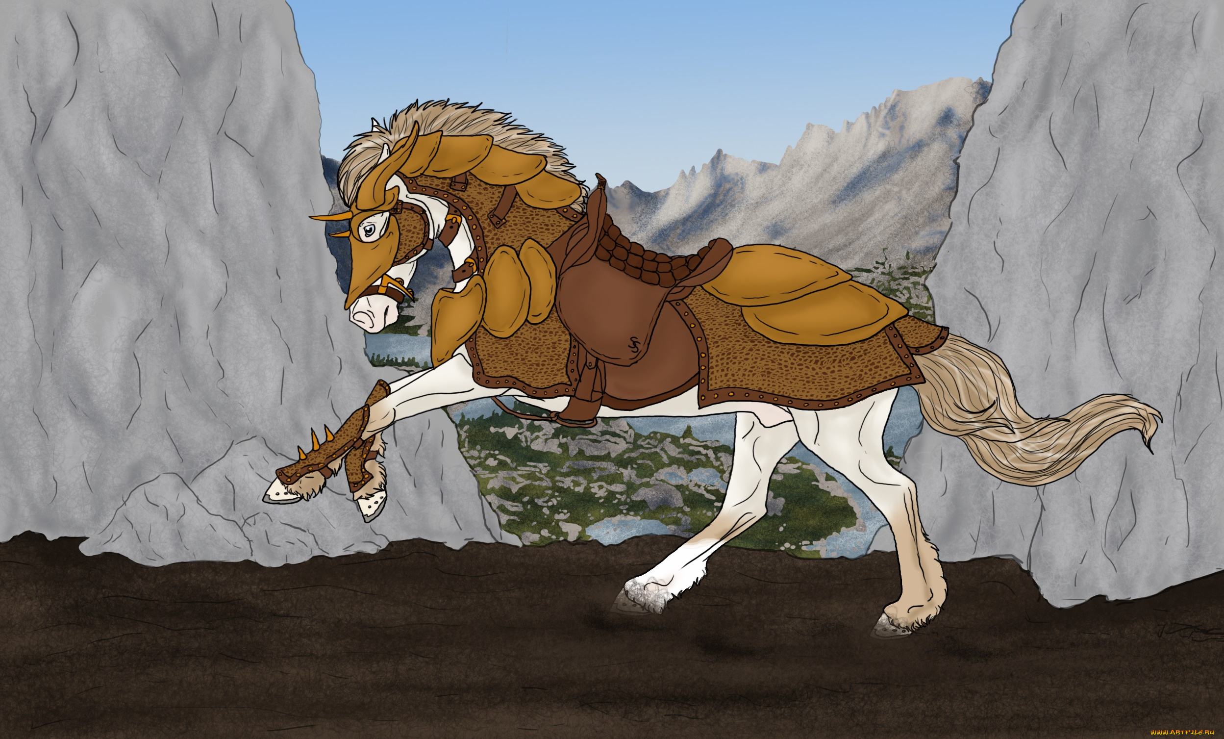 рисованное, животные, , лошади, фон, лошадь