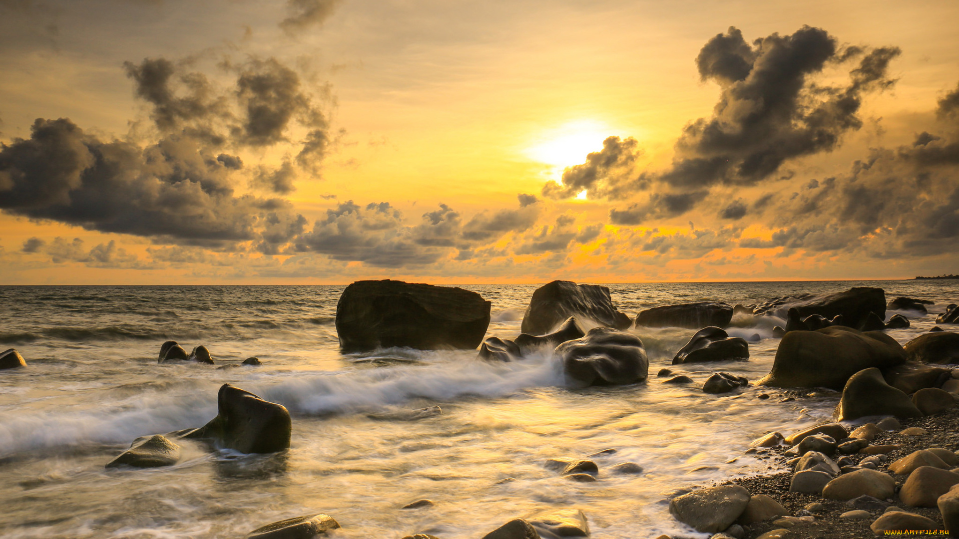 природа, побережье, простор