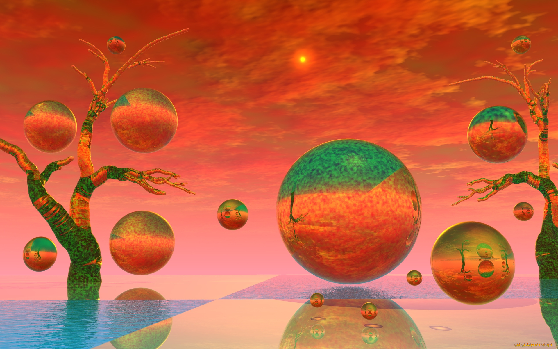 3д, графика, шары, , balls, шары, фон