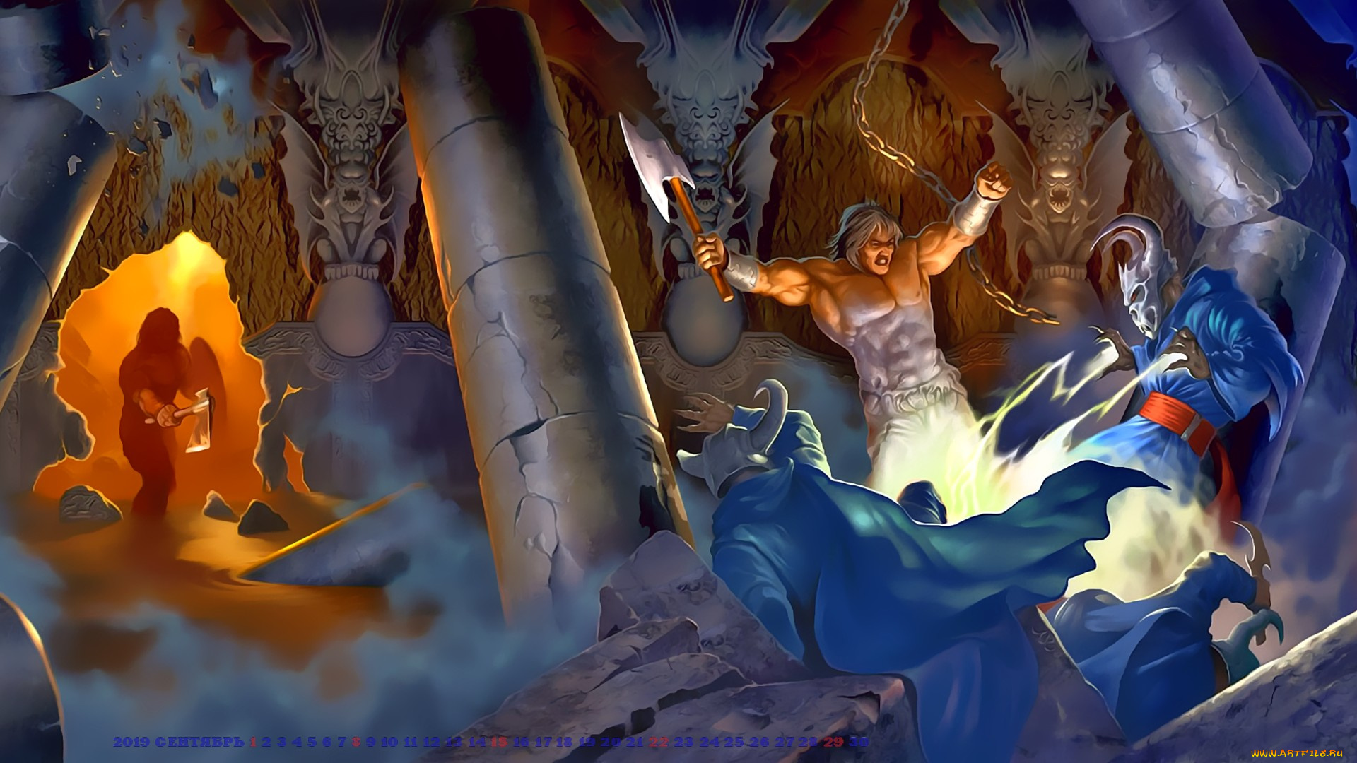 календари, фэнтези, 2019, calendar, воин, оружие, мужчина