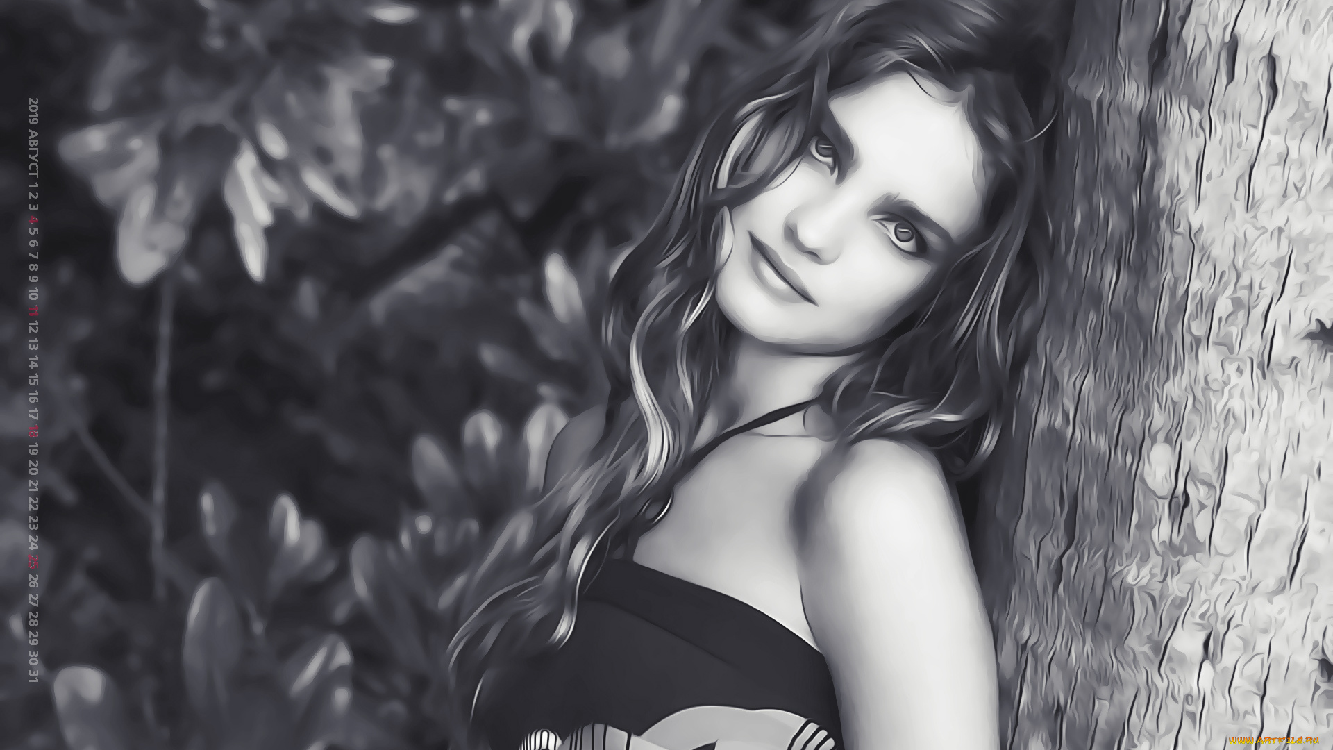 календари, компьютерный, дизайн, calendar, 2019, взгляд, женщина, девушка