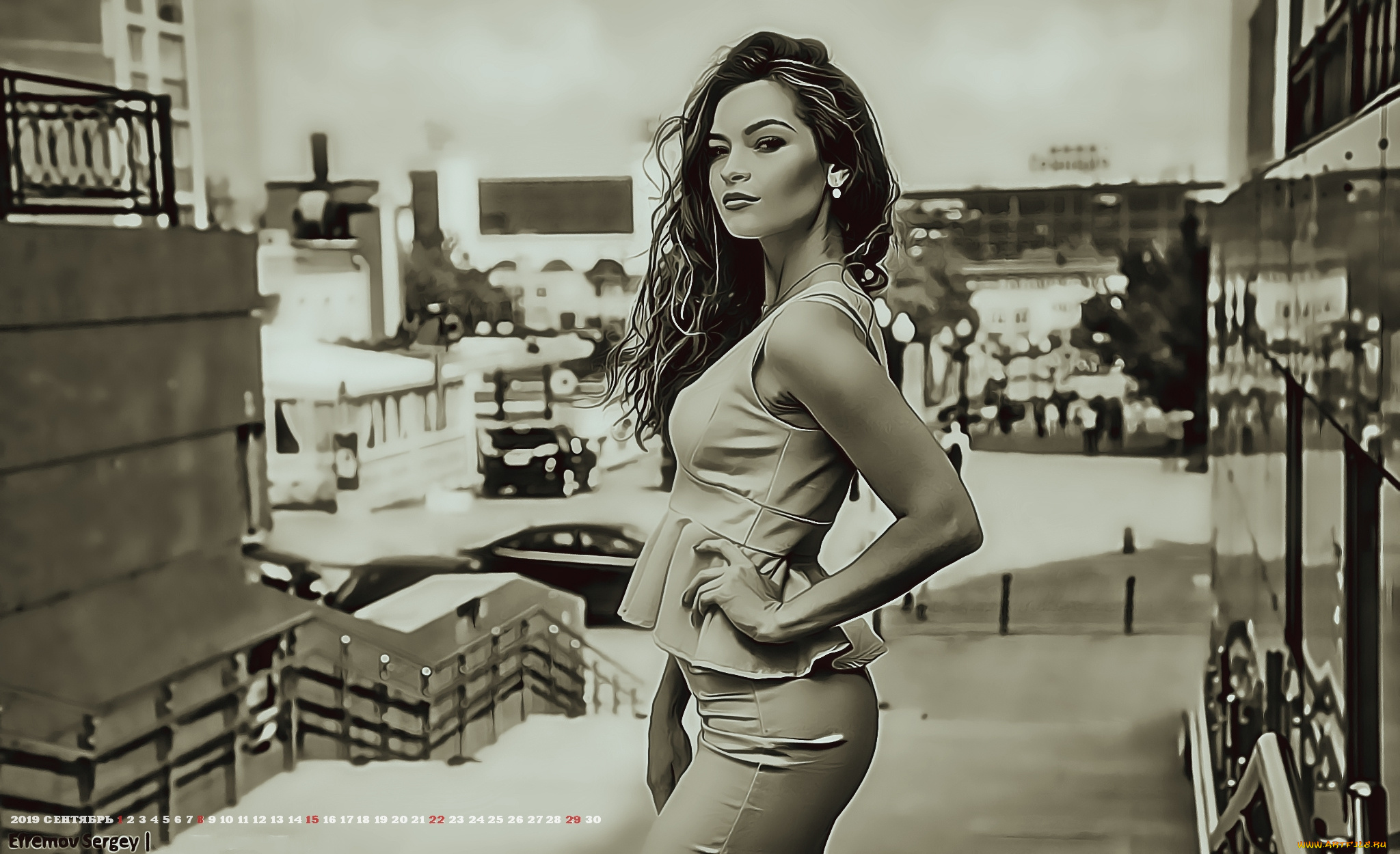 календари, компьютерный, дизайн, calendar, женщина, взгляд, девушка, улица, 2019, профиль