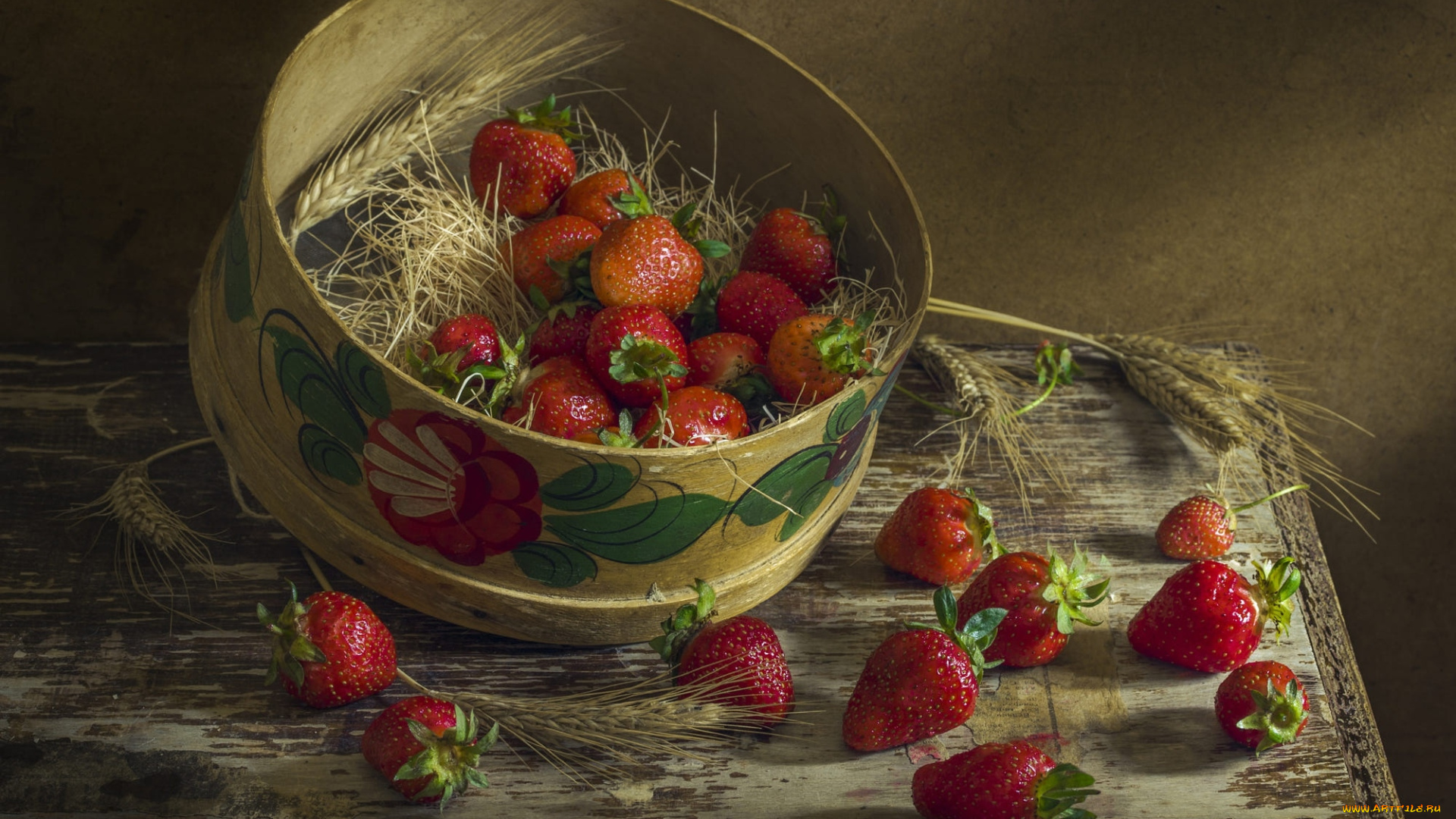 еда, клубника, , земляника, сито, колосья