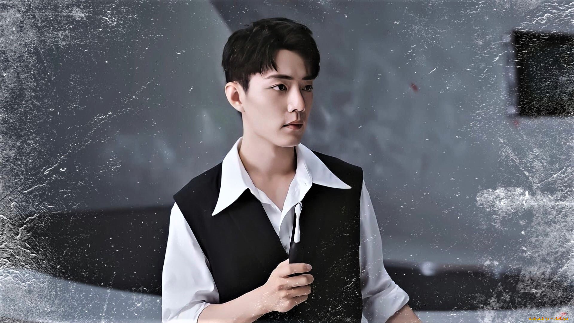 мужчины, xiao, zhan, актер, жилет, зубная, щетка