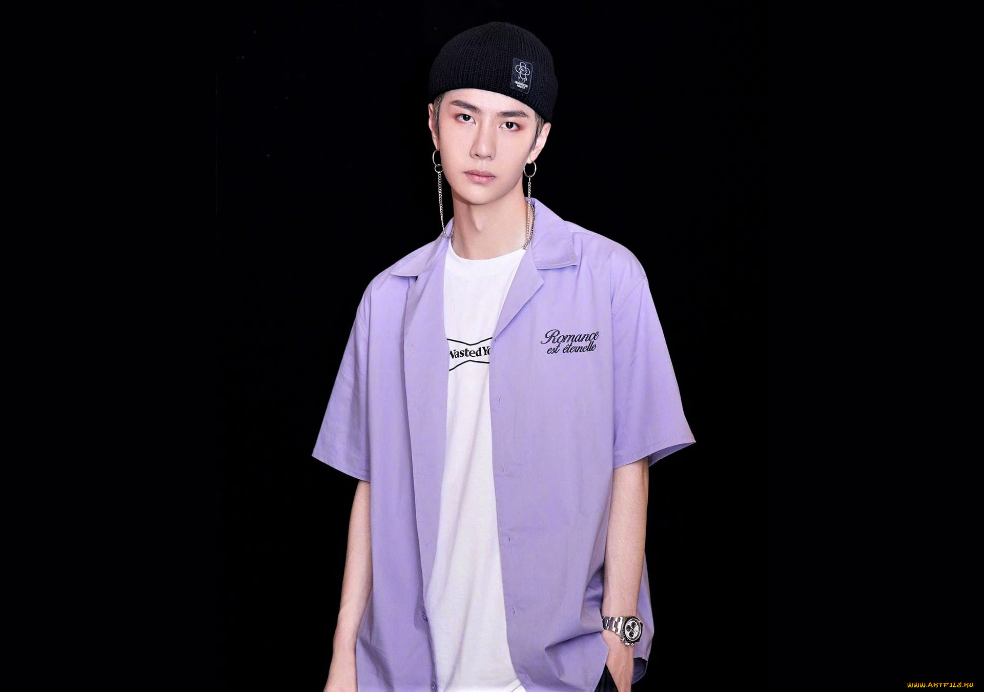 мужчины, wang, yi, bo, певец, актер, рубашка, часы