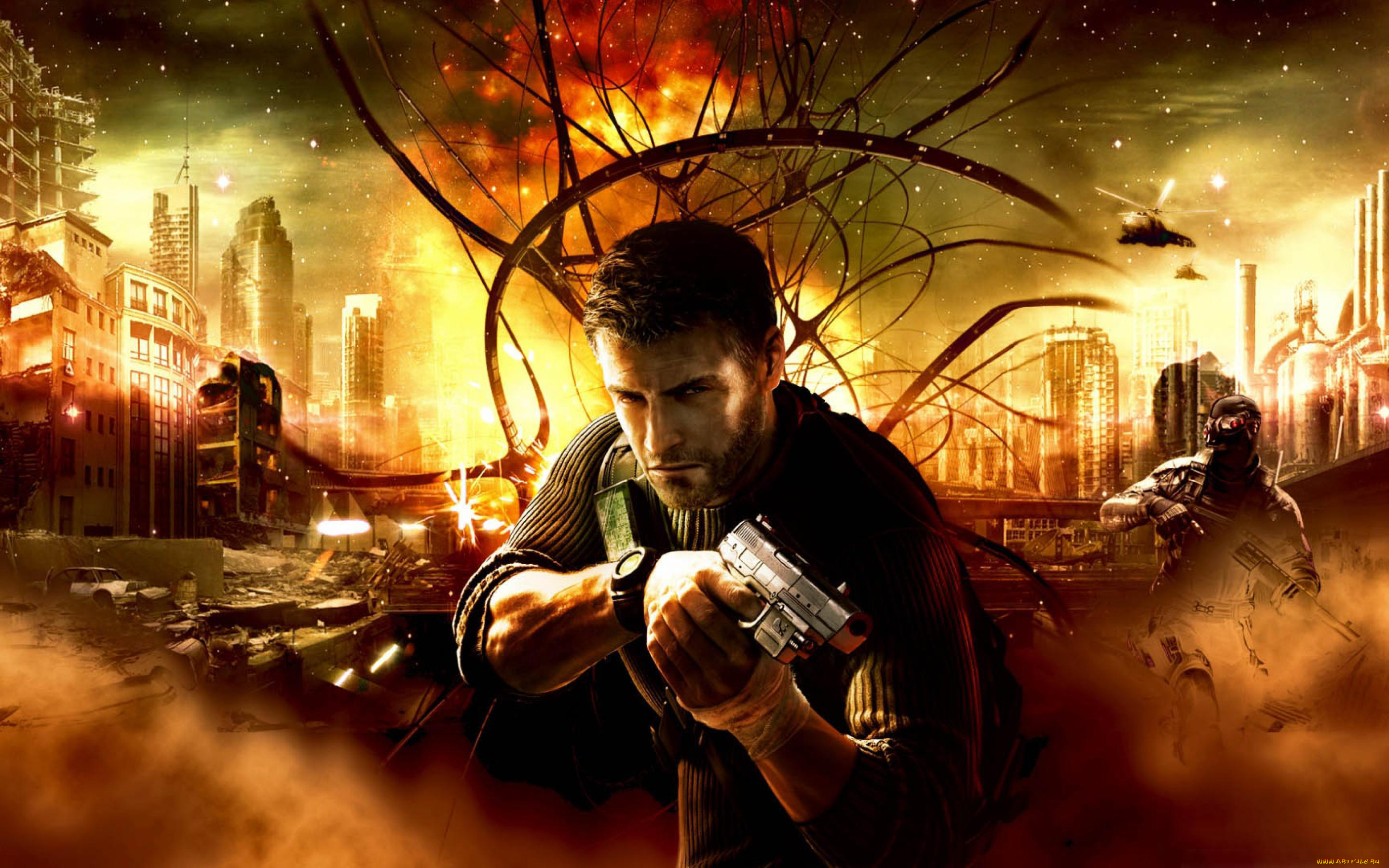 видео, игры, splinter, cell, мужчина, пистолет, воин