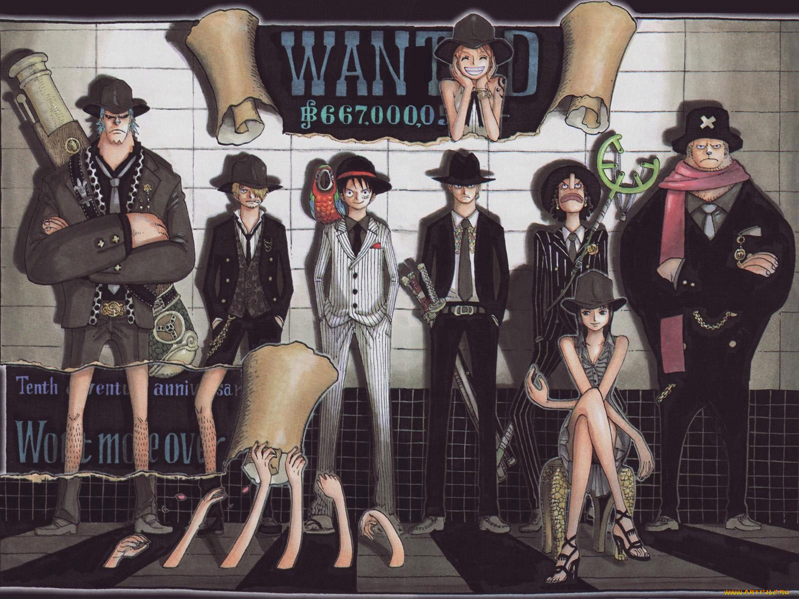 аниме, one, piece, nami, monkey, d, luffy, sanji, roronoa, zoro, usopp, chopper, nico, robin, franky