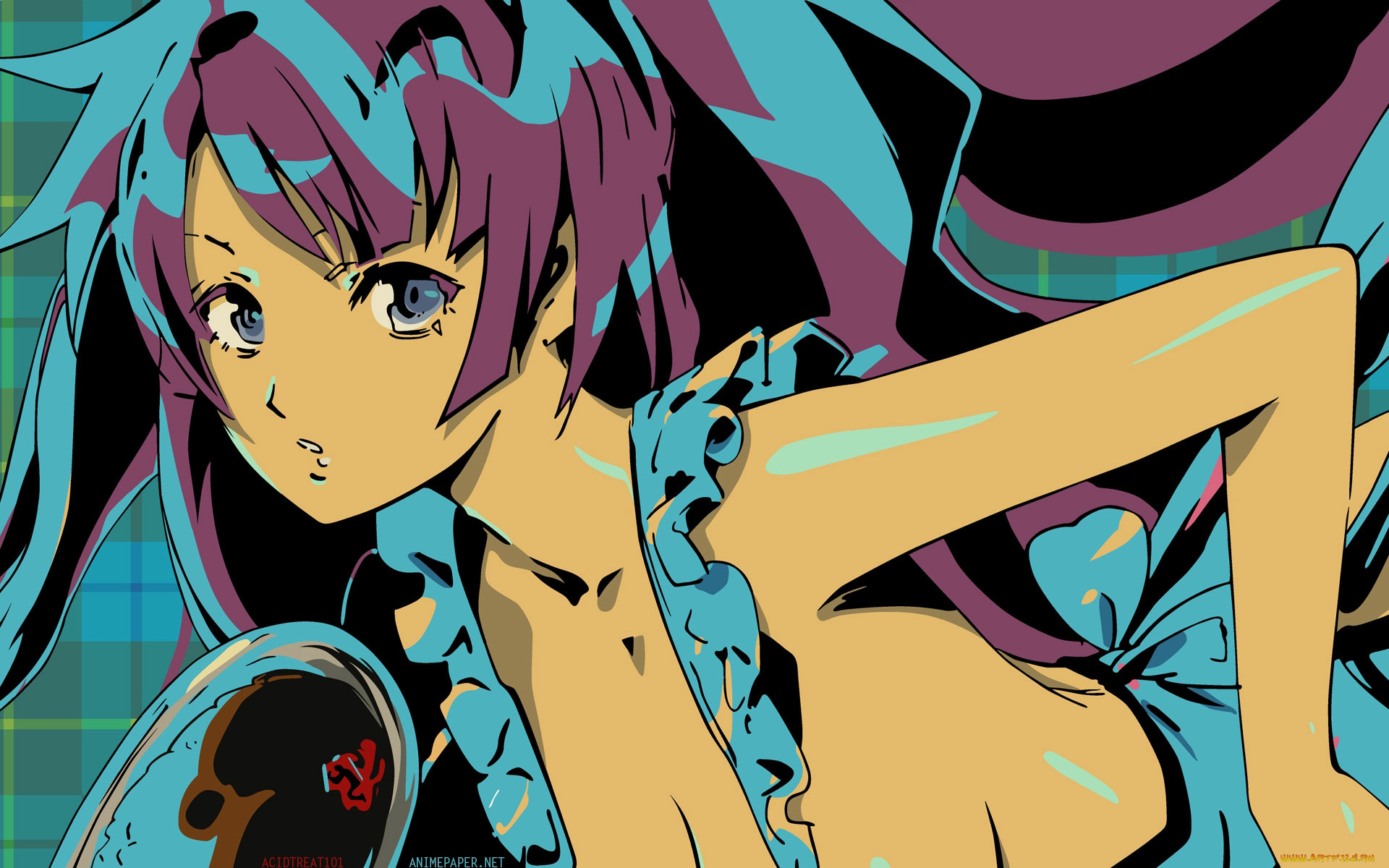 аниме, bakemonogatari, senjougahara, hitagi, девушка, фартук