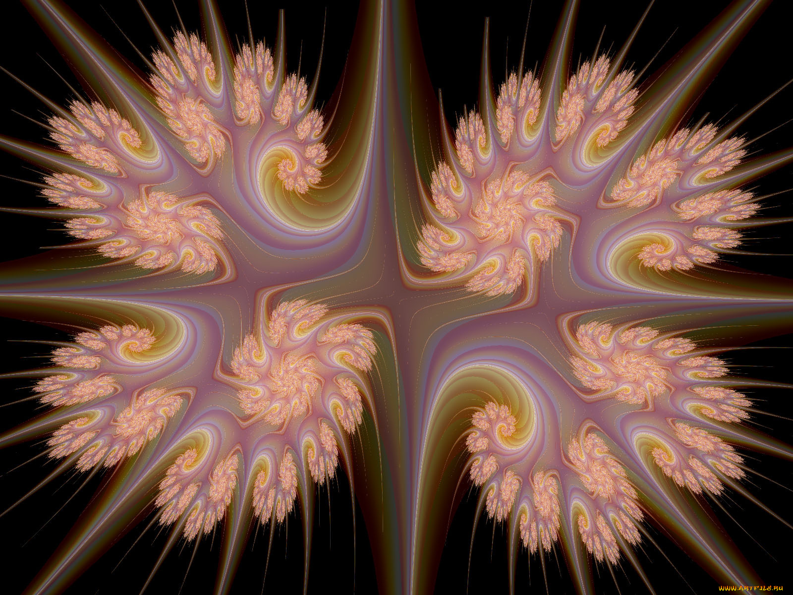 3д, графика, fractal, фракталы, тёмный, узор