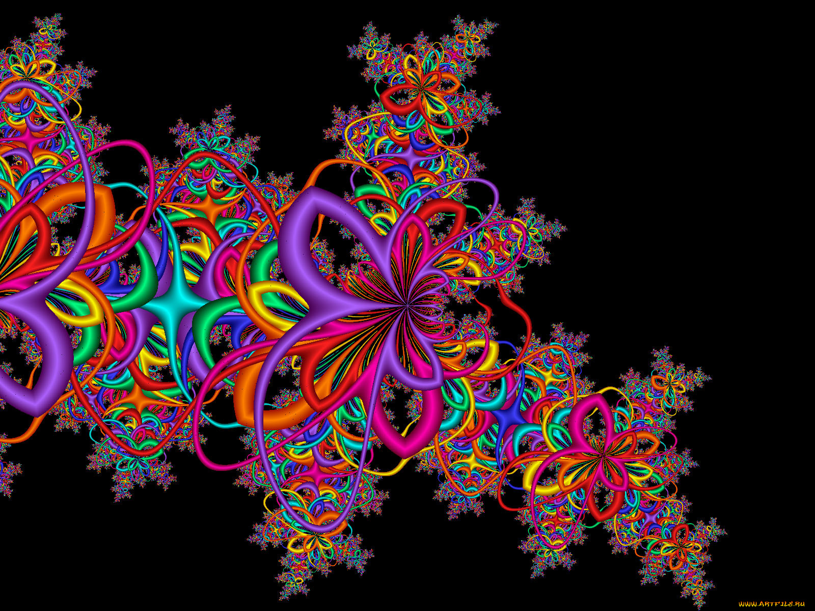 3д, графика, fractal, фракталы, тёмный, узор