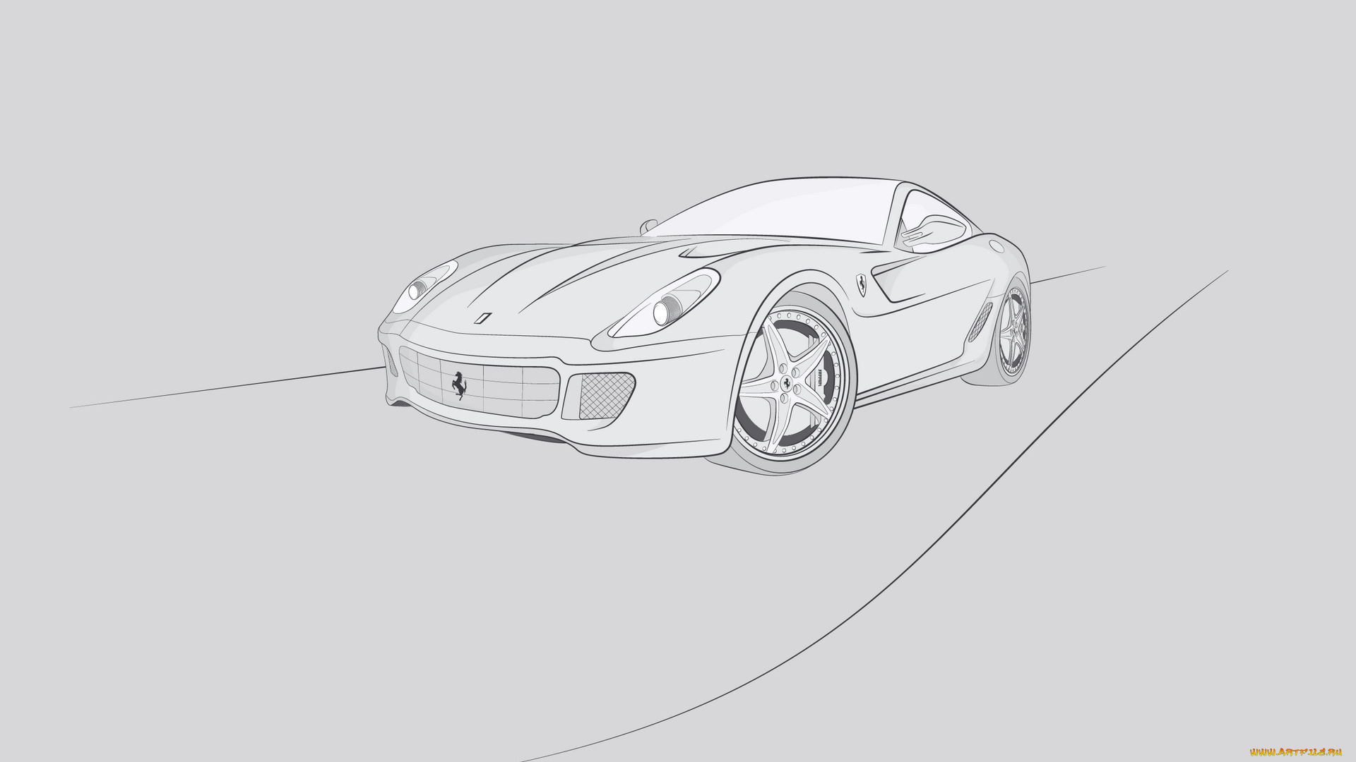 автомобили, векторная, графика, авто, линии, серый