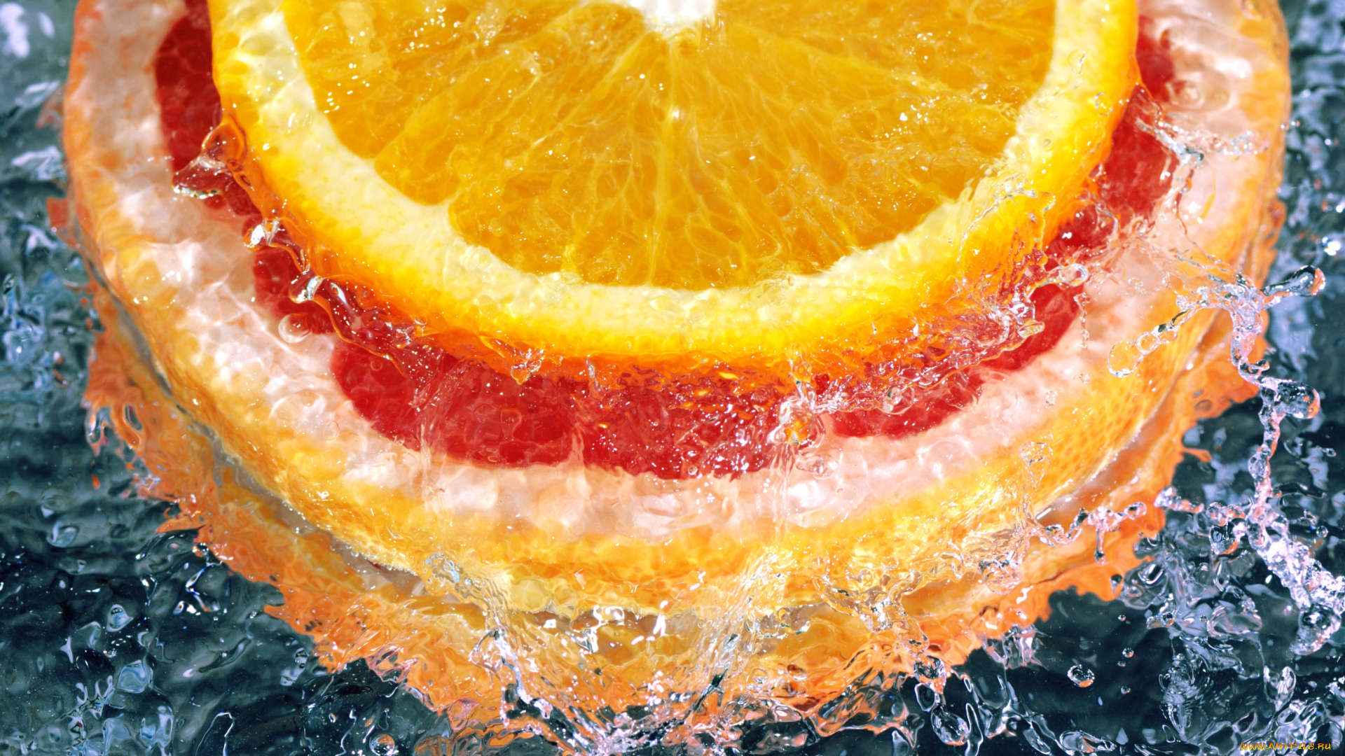 еда, цитрусы, лимон, грейпфрут, вода