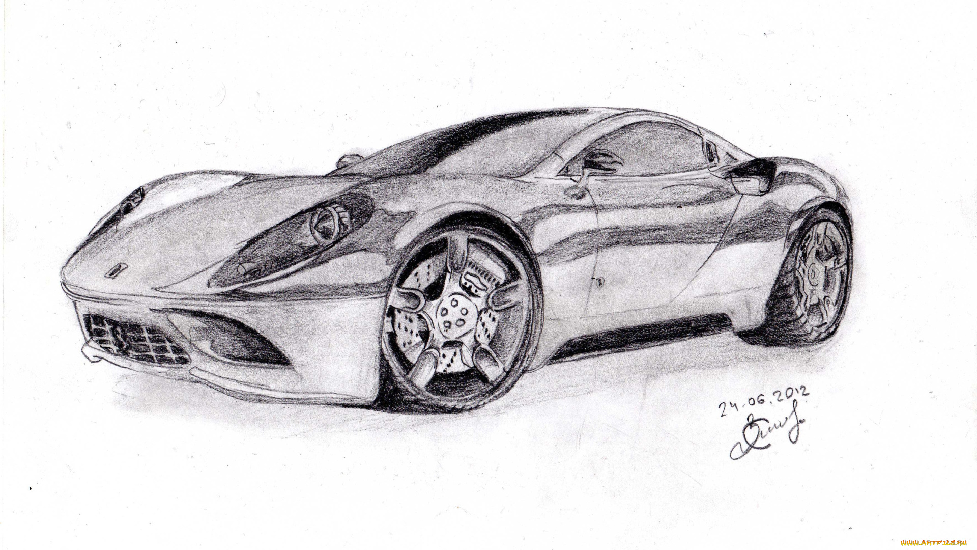 ferrari, dino, concept, автомобили, рисованные, злобин, сергей