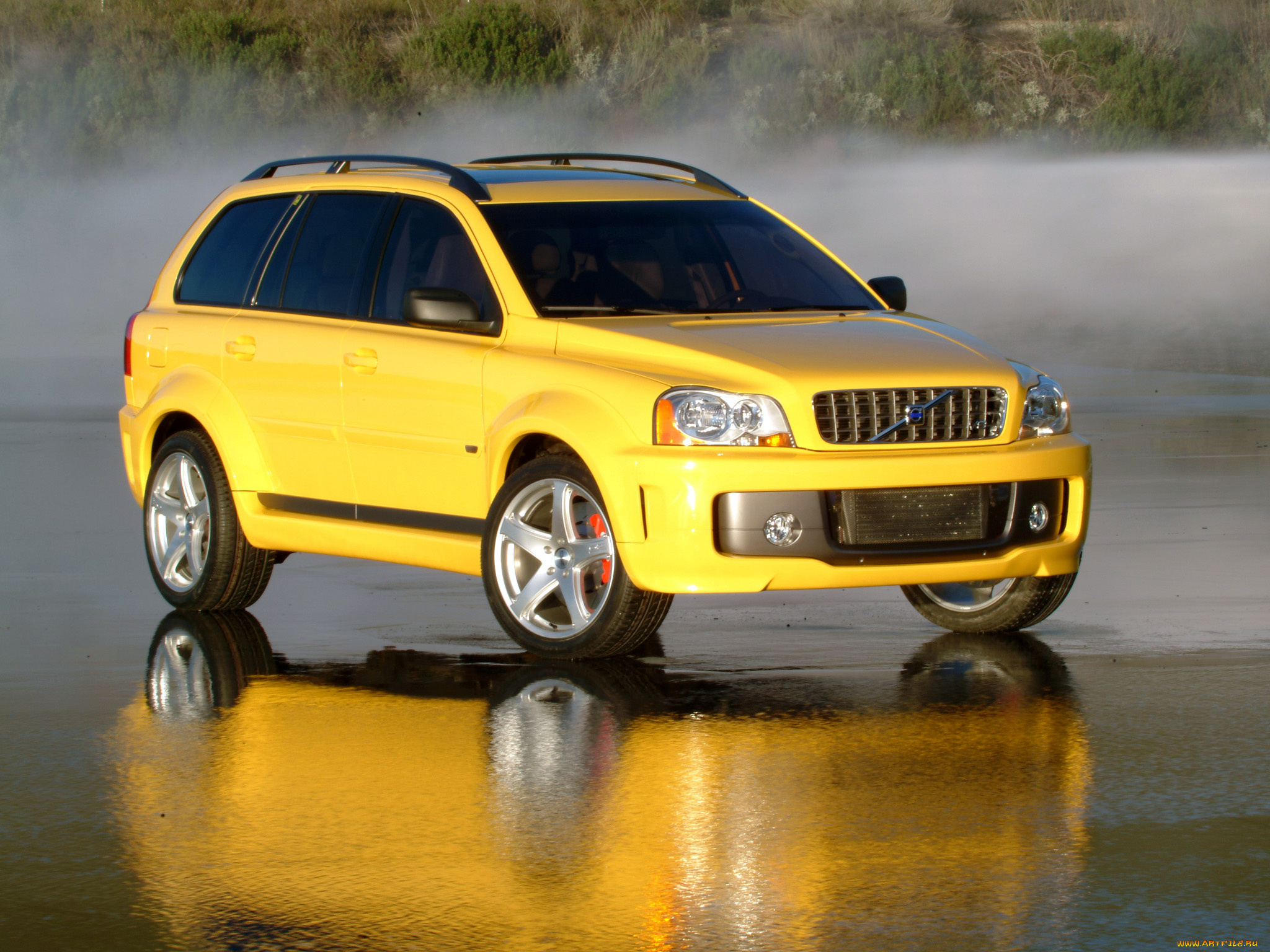 volvo, xc90, supercharged, v8, `2005, автомобили, джип, отражение