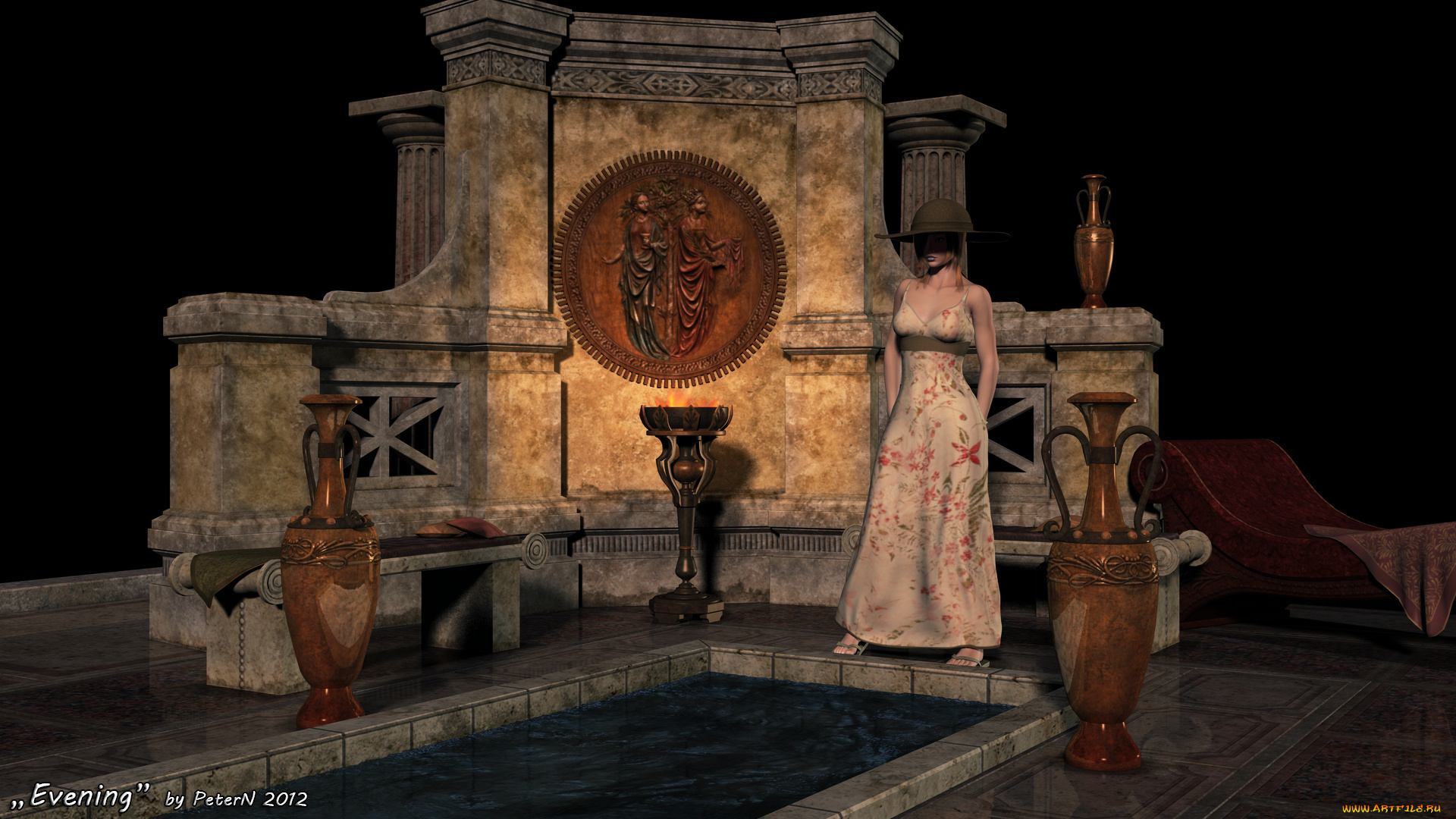 3д, графика, people, люди, девушка, комната