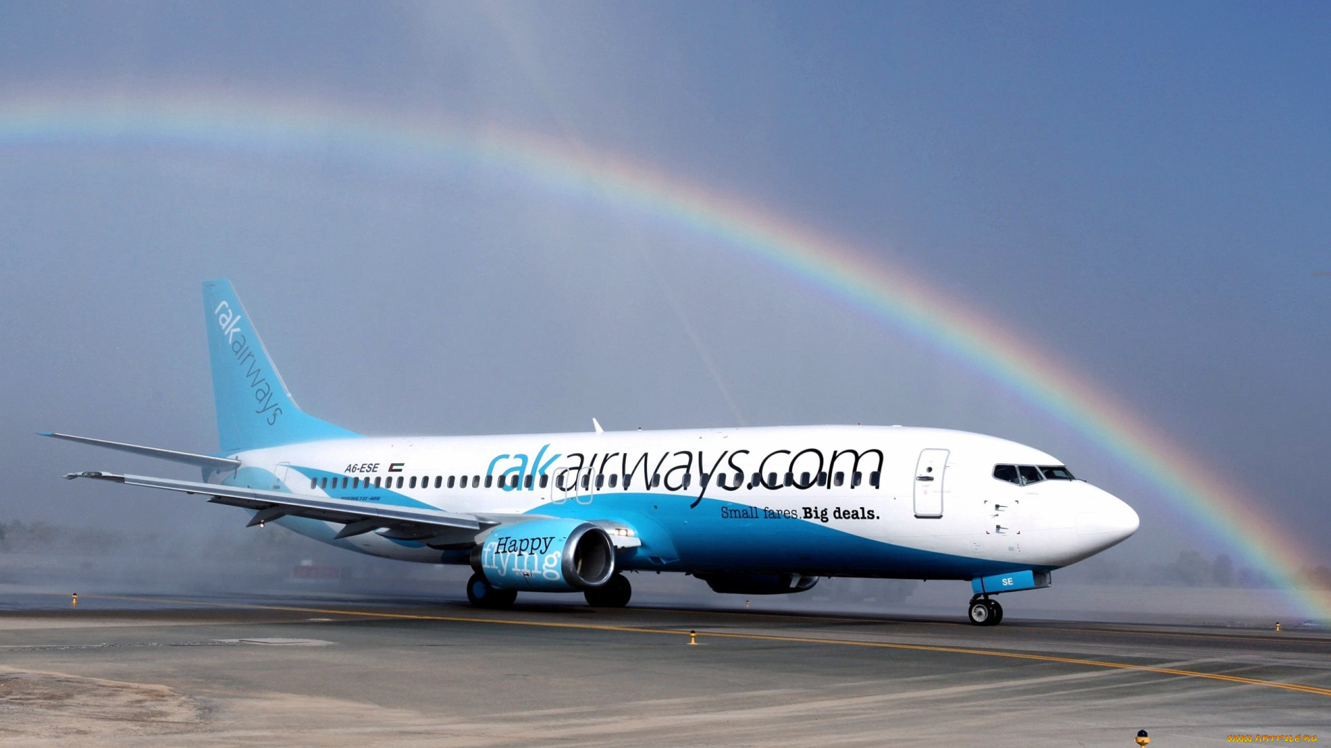 авиация, пассажирские, самолёты, радуга