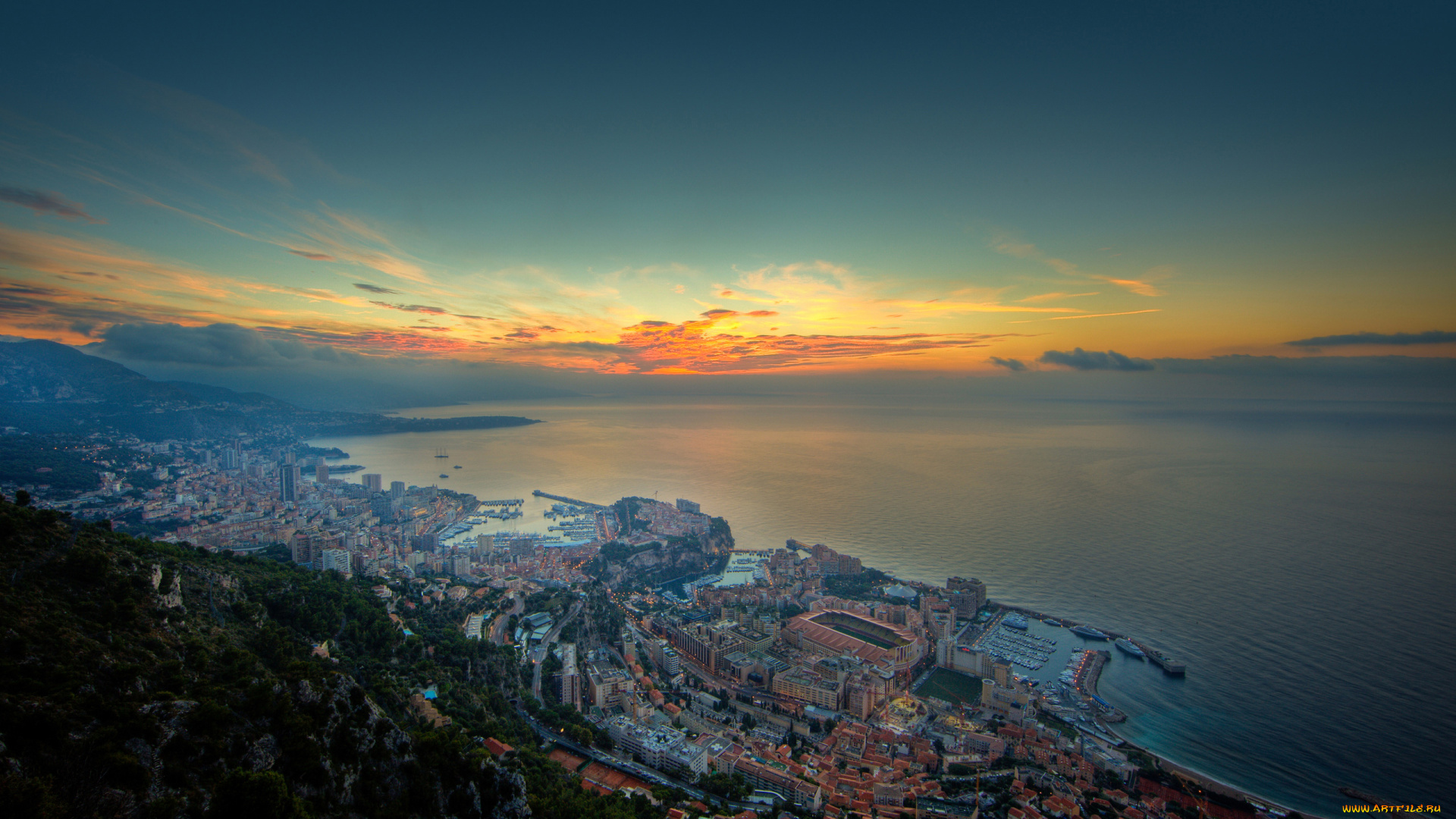 города, монте, карло, монако, monaco, панорама