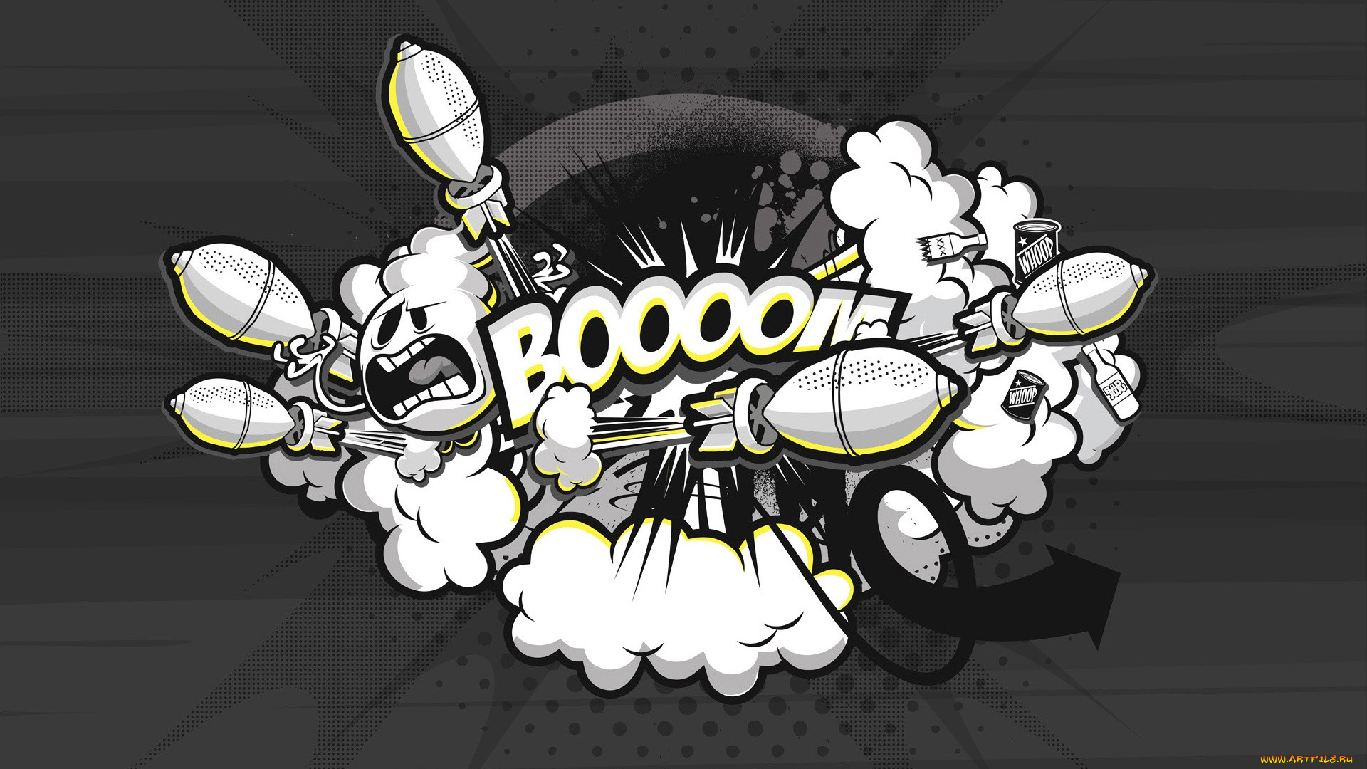 рисованные, абстракция, бум