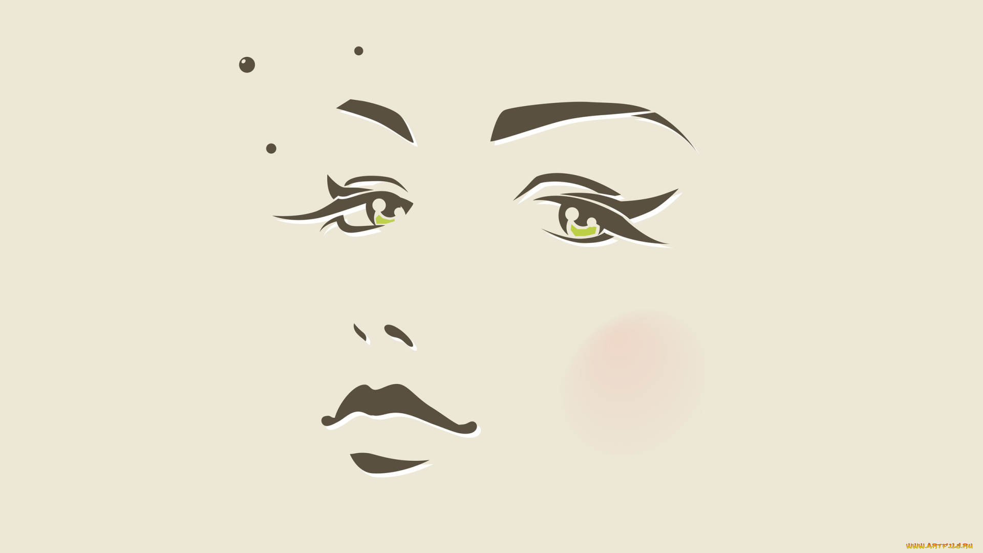 рисованные, минимализм, брови, фон, ресницы, глаза, губы, лицо