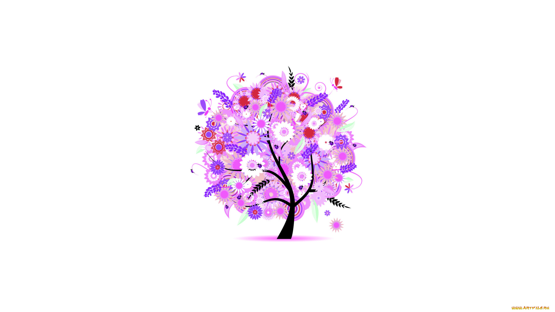 рисованные, минимализм, дерево