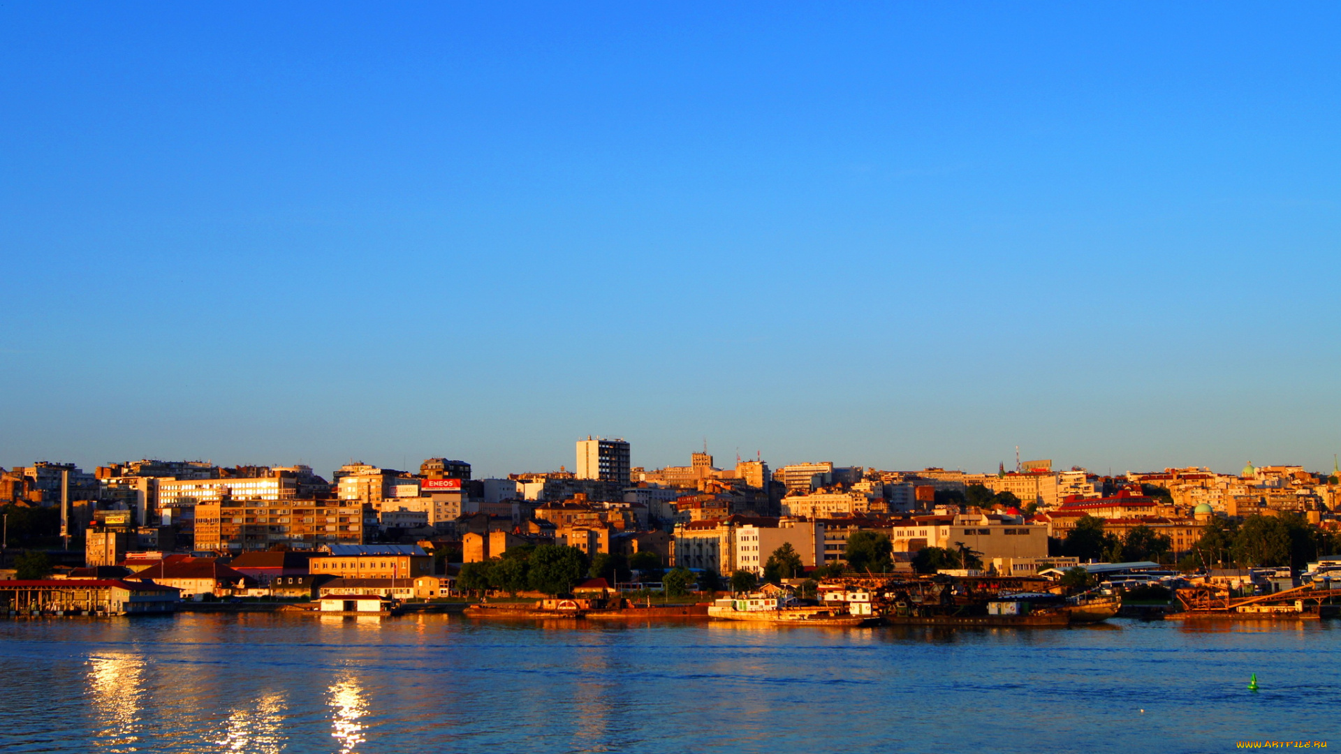 сербия, белград, города, столицы, государств, дома, море, набережная, закат