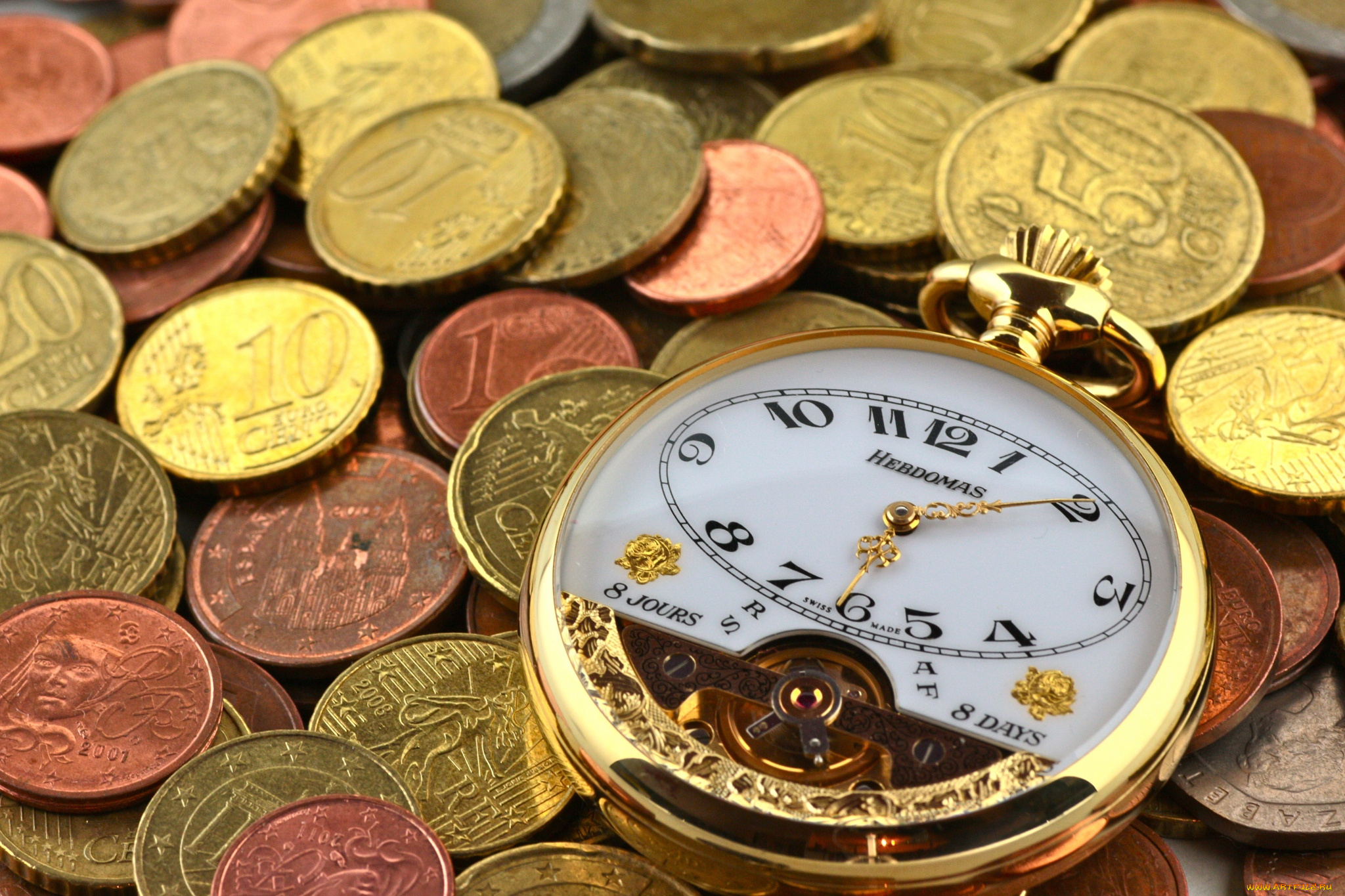 разное, золото, купюры, монеты, часы