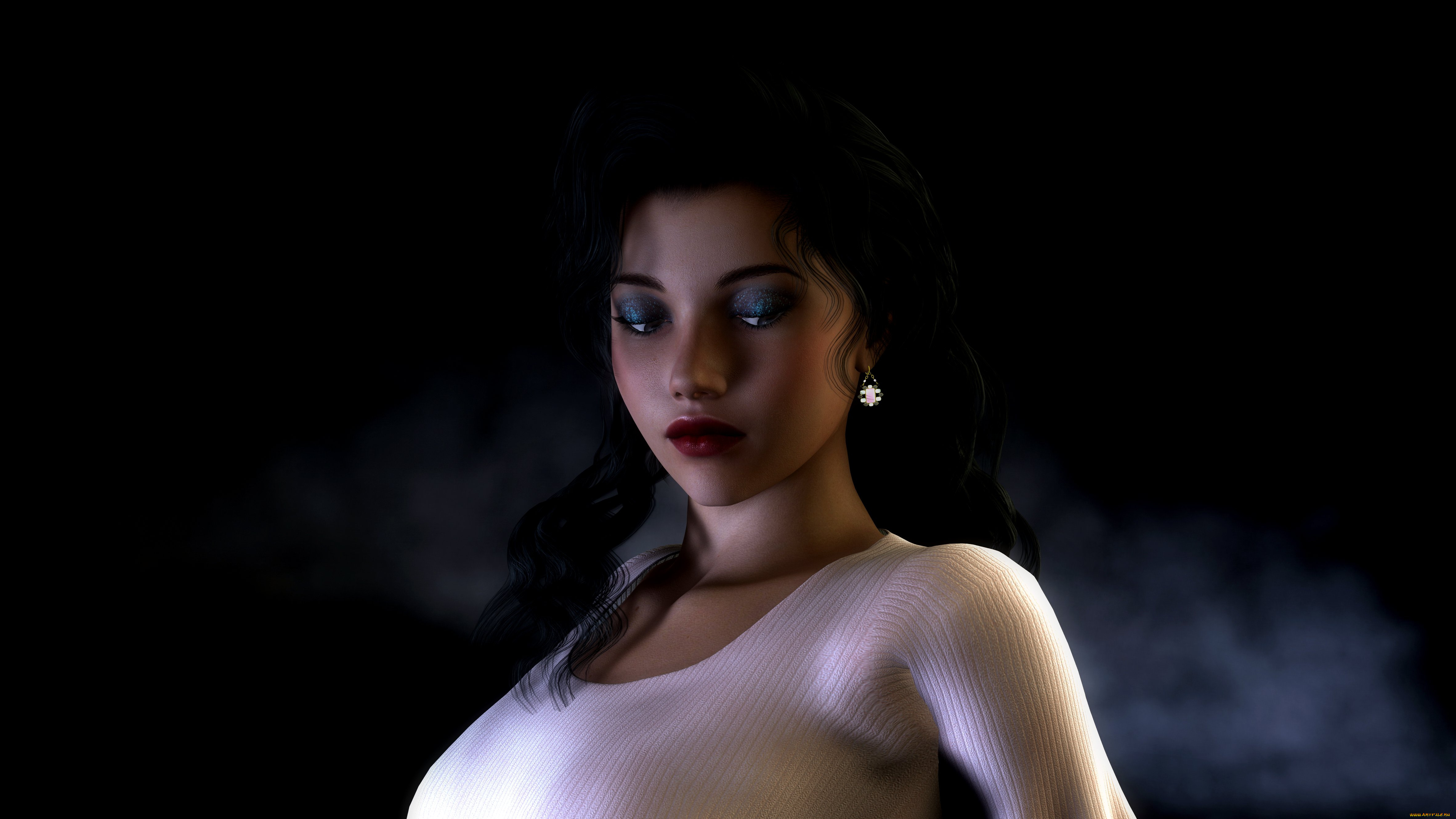 3д, графика, portraits, портрет, взгляд, девушка