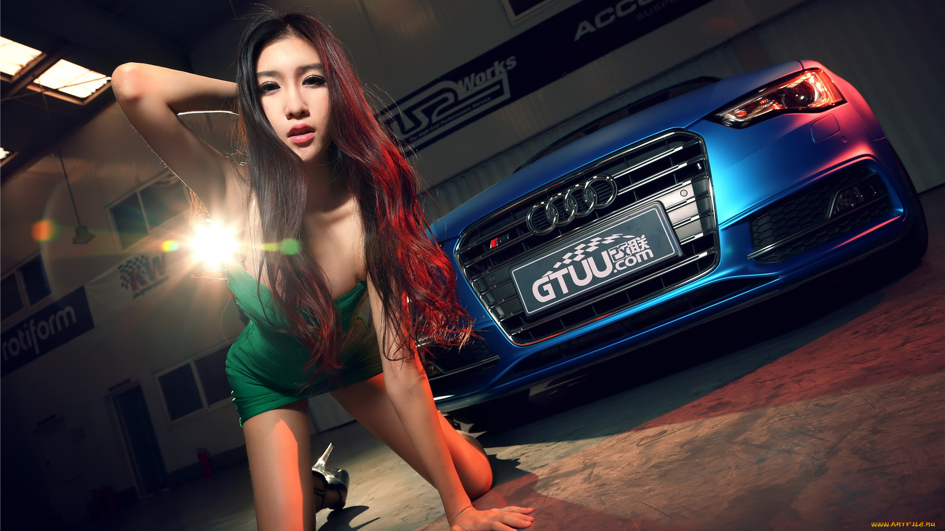 автомобили, авто, с, девушками, азиатка, автомобиль, взгляд, девушка