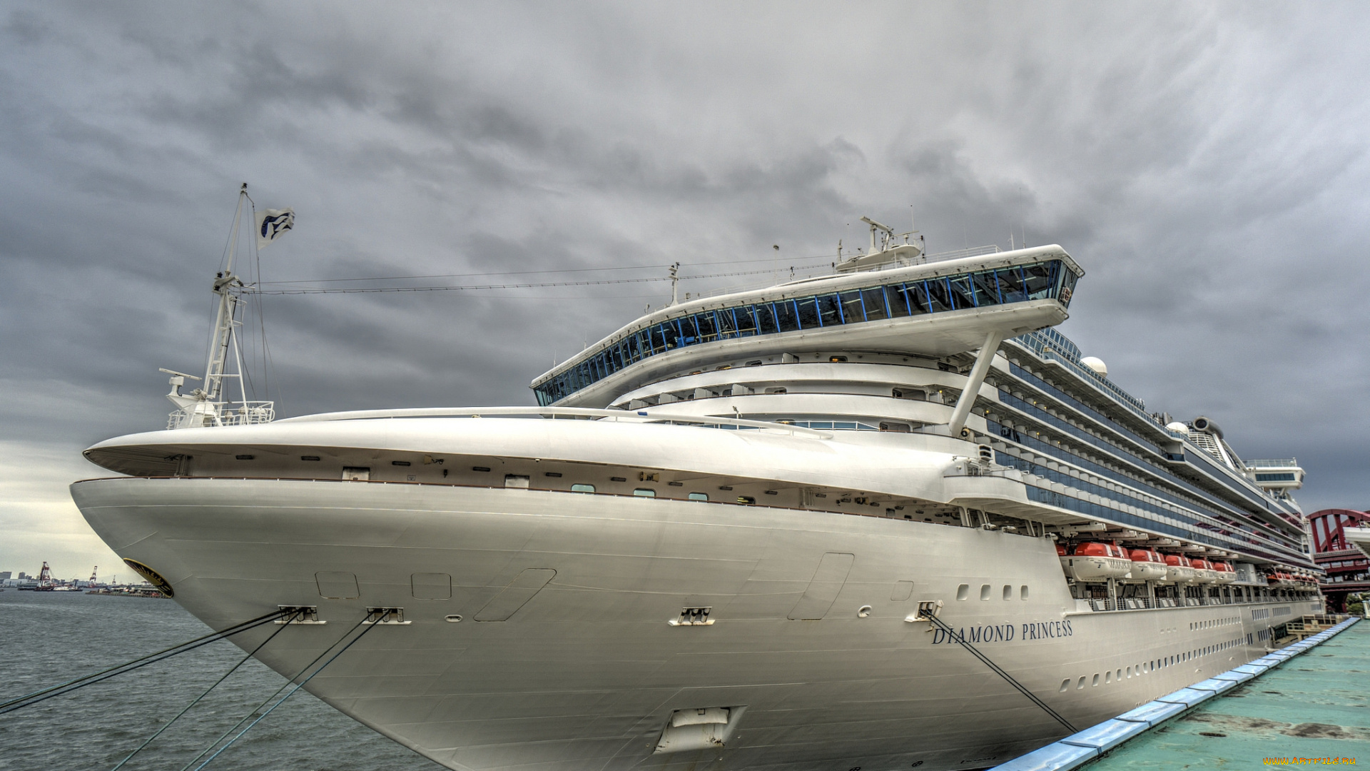 diamond, princess, корабли, лайнеры, лайнер, причал, порт