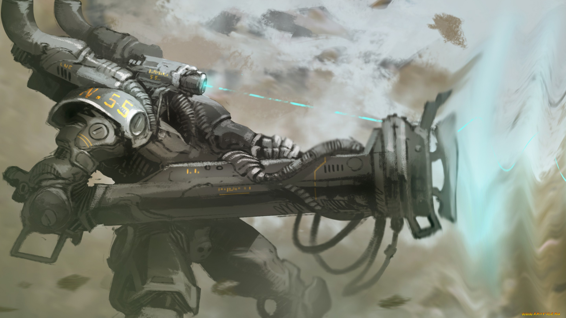 фэнтези, роботы, , киборги, , механизмы, луч, mech, art, оружие, робот