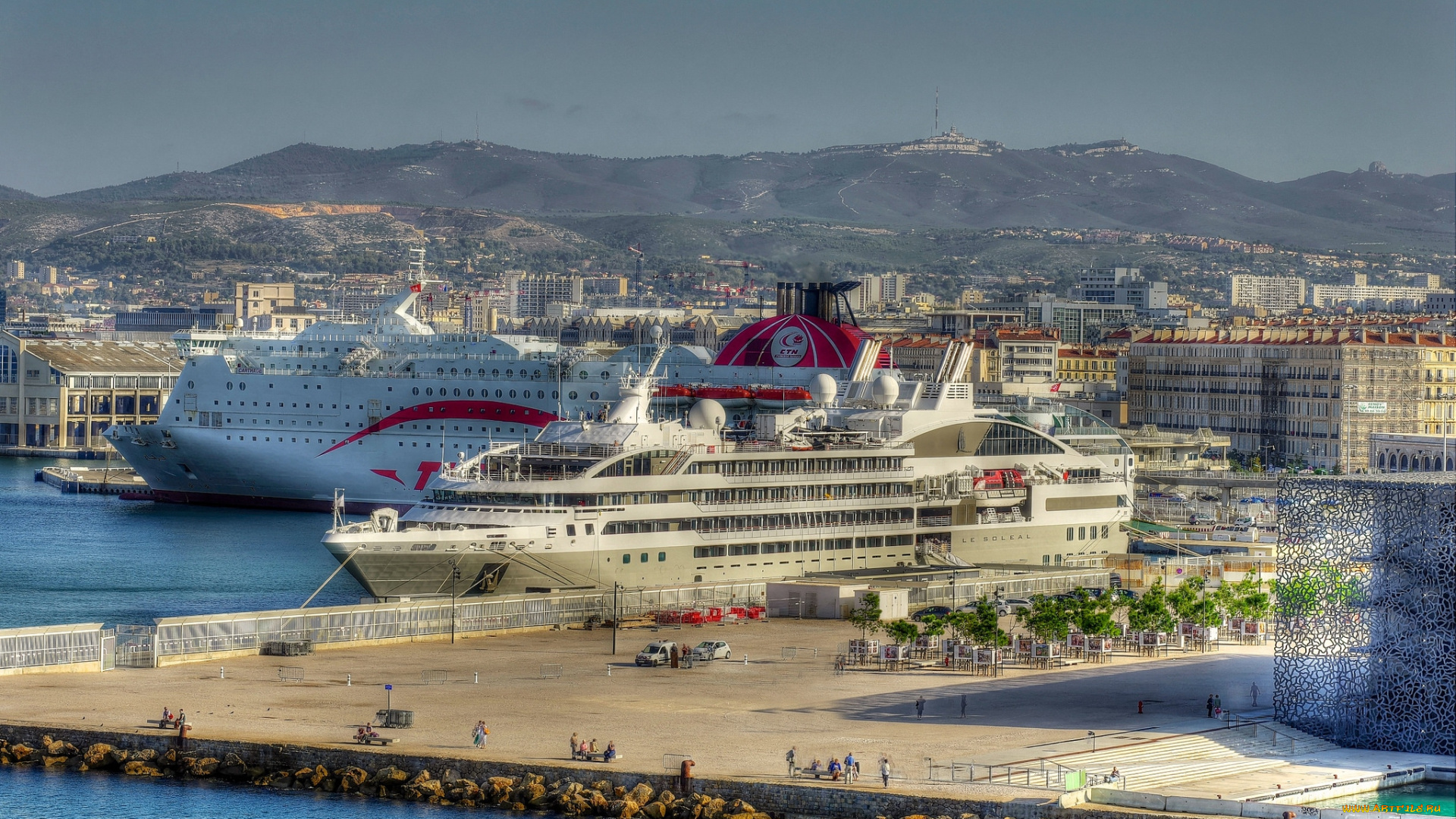 корабли, лайнеры, порт, причал, лайнер