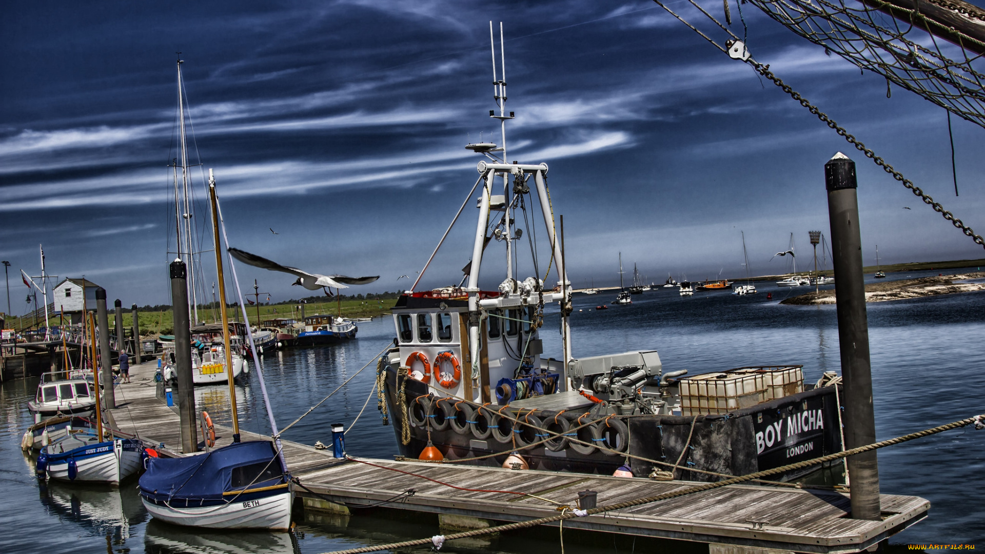 корабли, разные, вместе, суда, причал, гавань