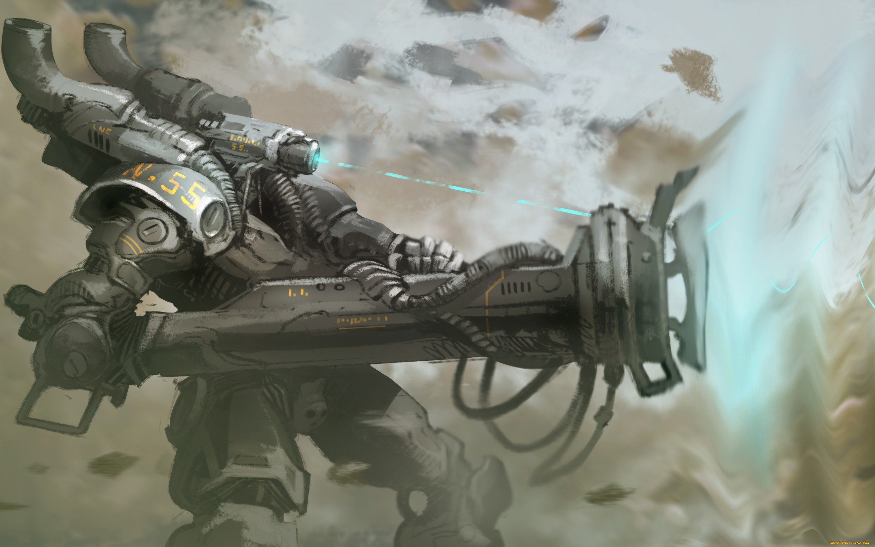 фэнтези, роботы, , киборги, , механизмы, луч, mech, art, оружие, робот