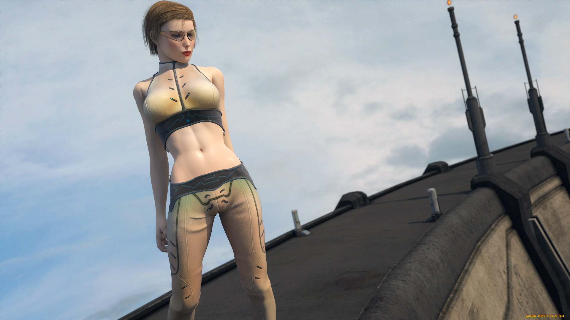 3д, графика, фантазия, , fantasy, фон, взгляд, девушка